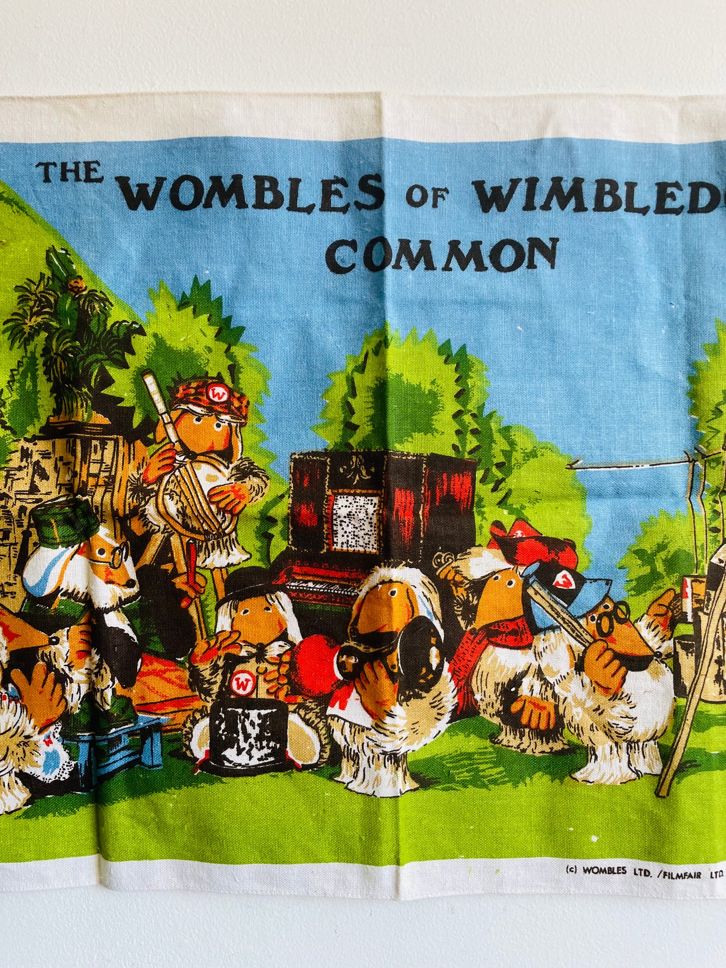 Brand New Vintage Blackstaff Linen Tea Towel - The Wombles of Wimbledon Common - Based on BBC TV Series "The Wombles"