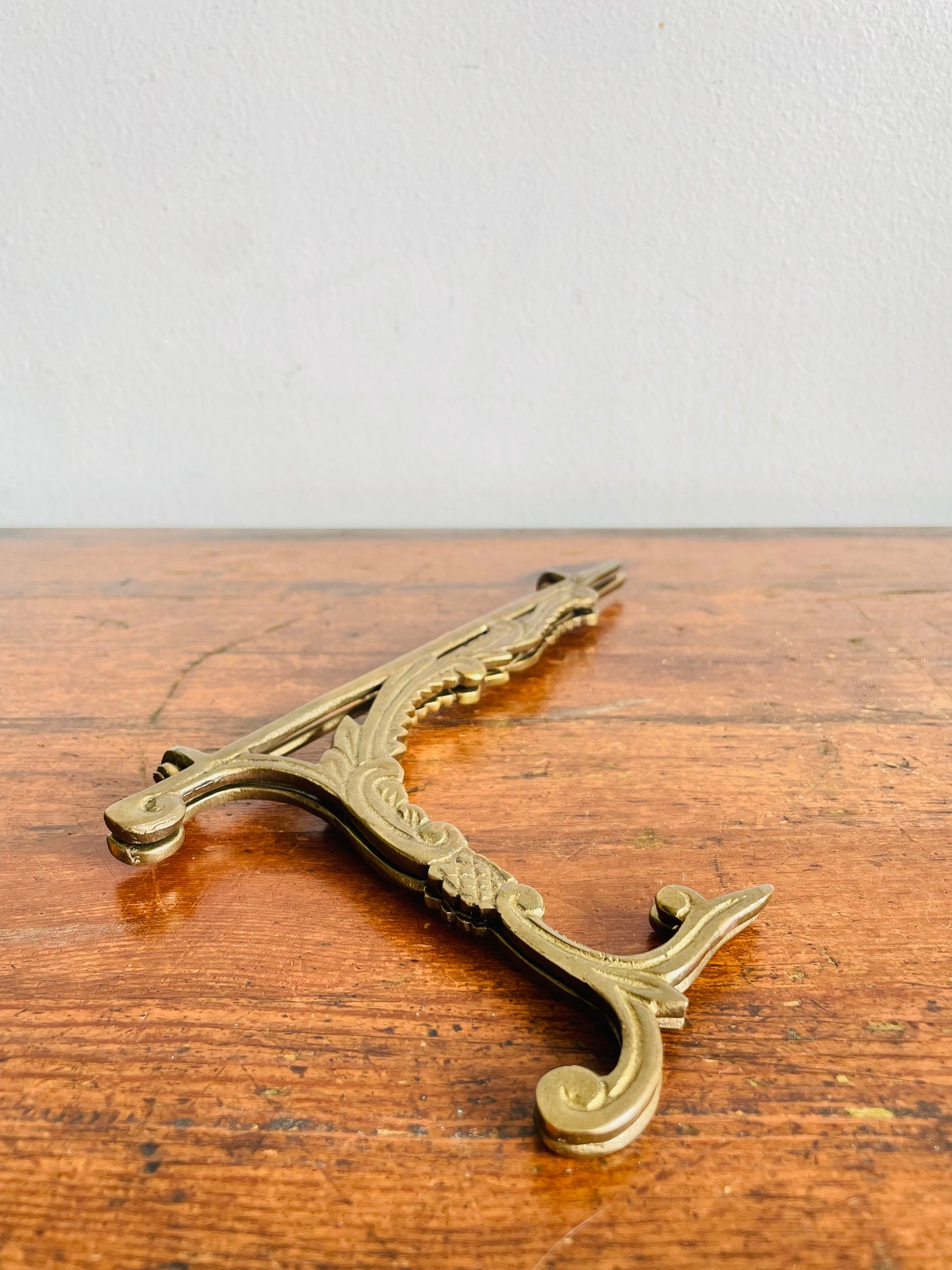 Vintage Brass Ornate Folding 8" Tall Easel - Holds Picture, Art, Book, Etc.