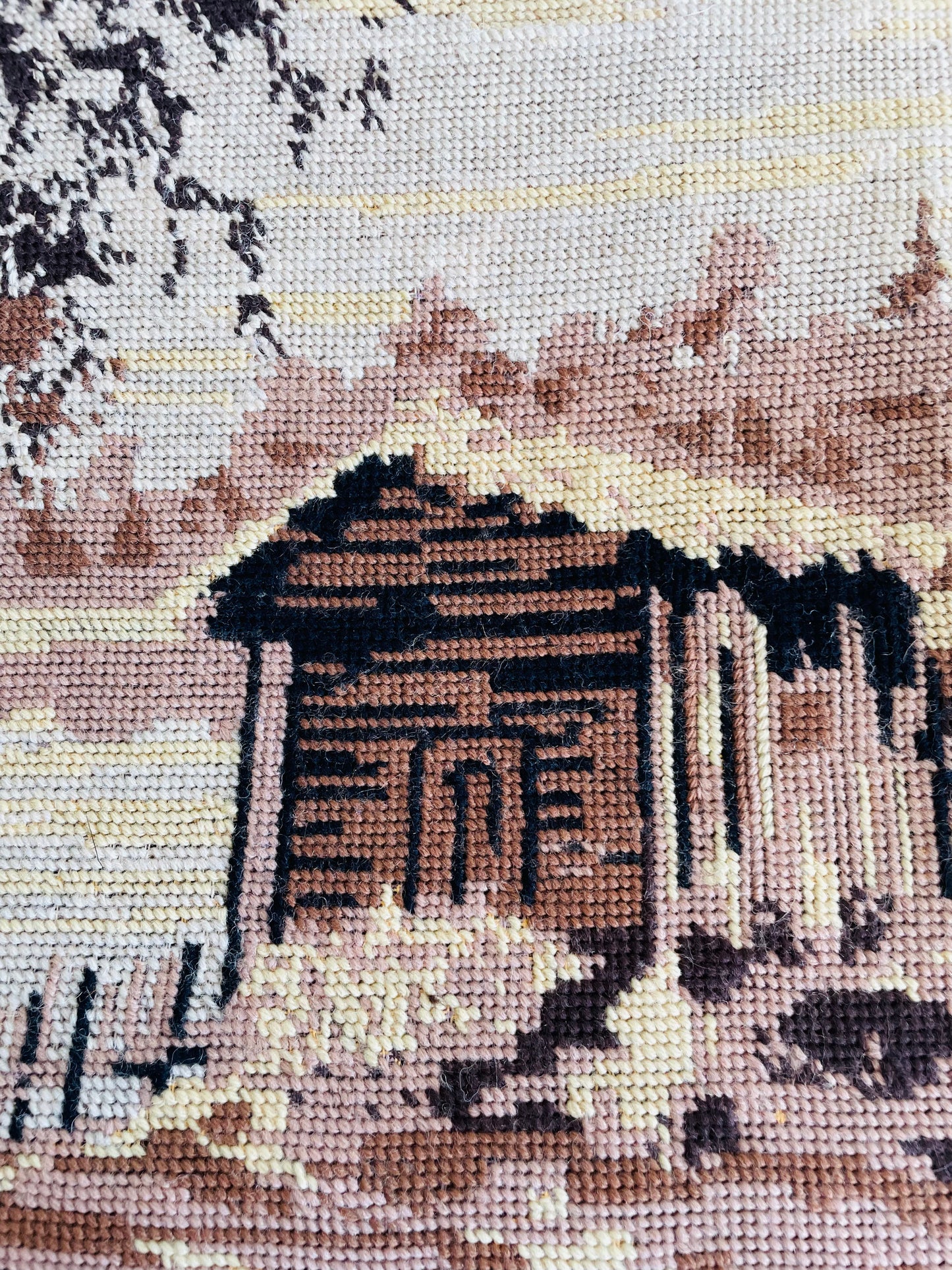 Log Cabin Needlepoint Embroidery