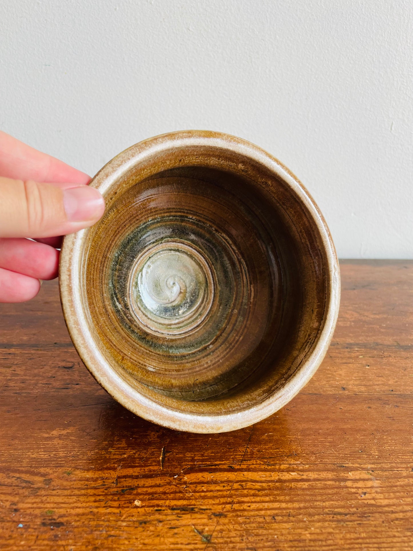 Studio Pottery Planter Pot Bowl in Shades of Neutral Browns