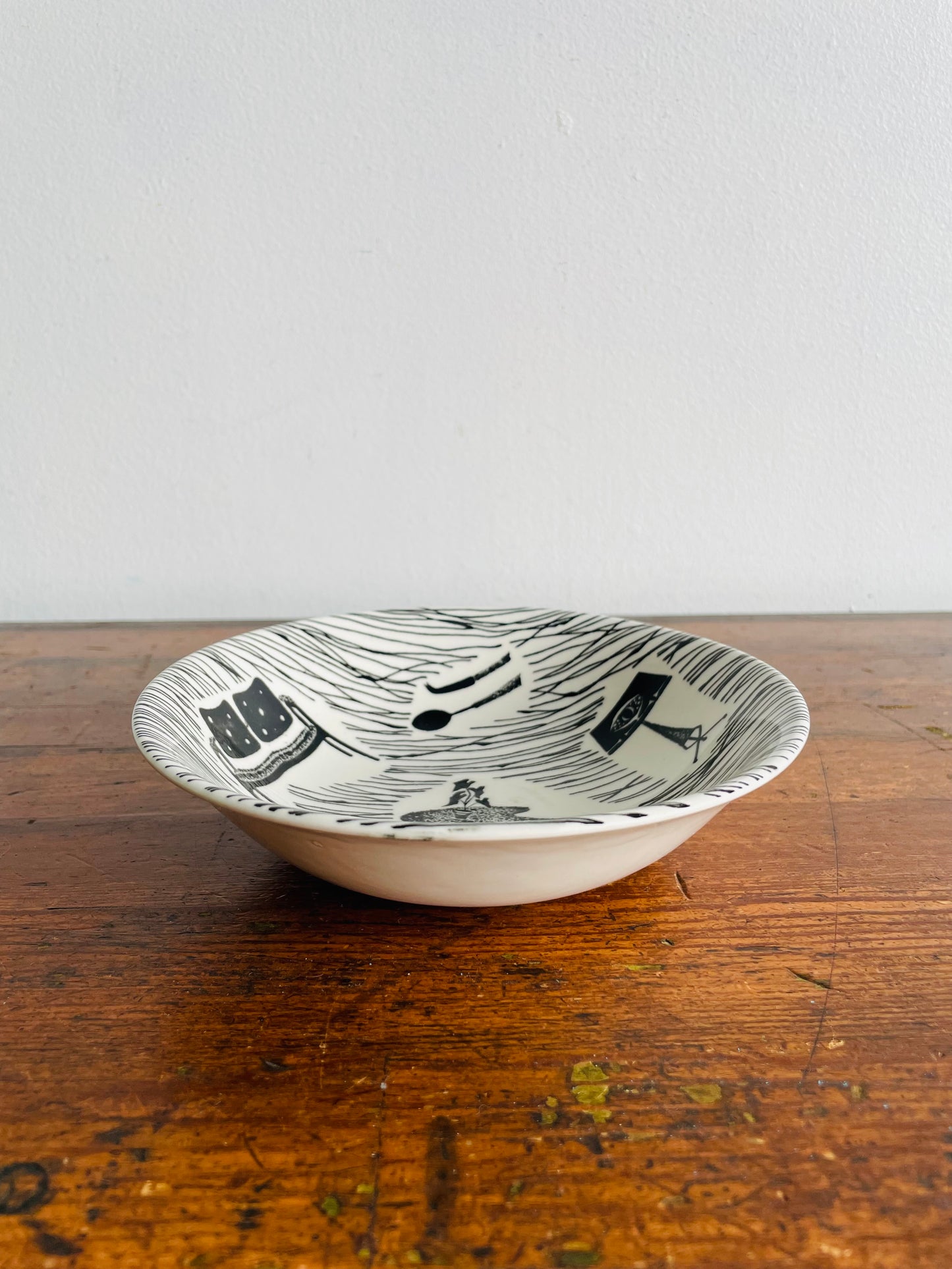 Ridgway Homemaker Bowl with Mid-Century Black & White Design - Made in England