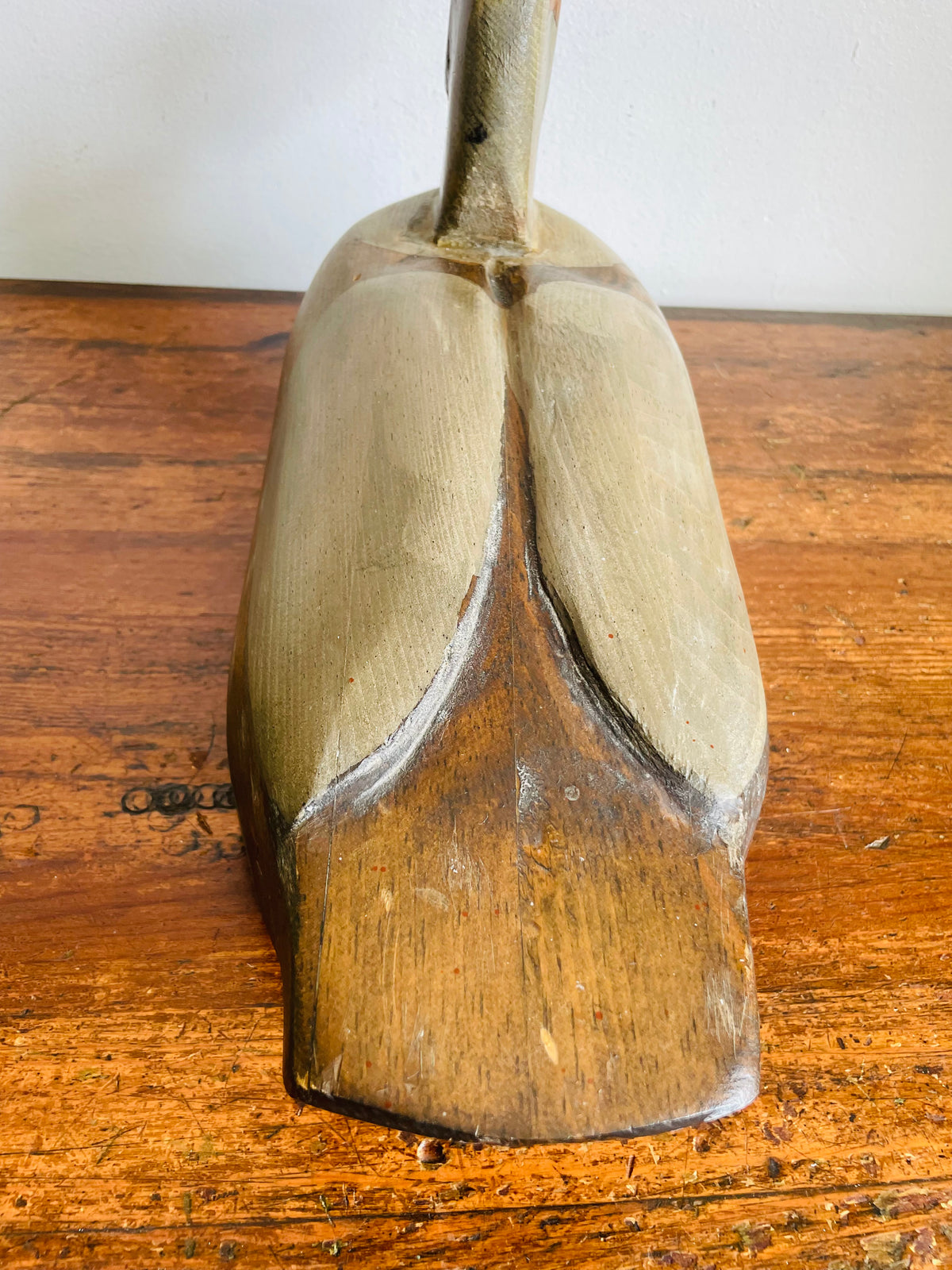 Vintage 1983 Hand-Carved & Painted Wood Duck Decoy Statue - Signed Ron Finbow