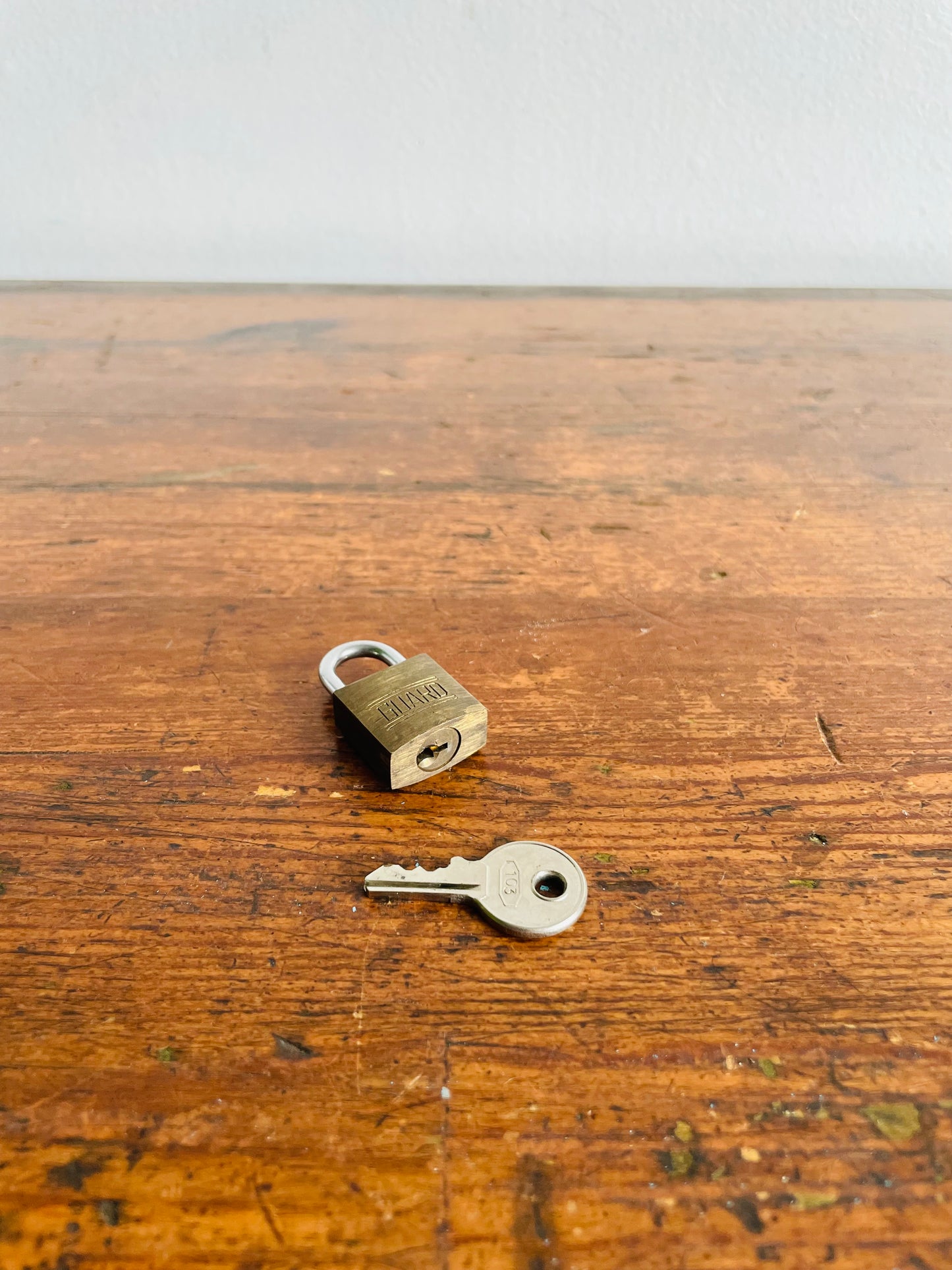 Miniature Guard Brass Padlock with Key