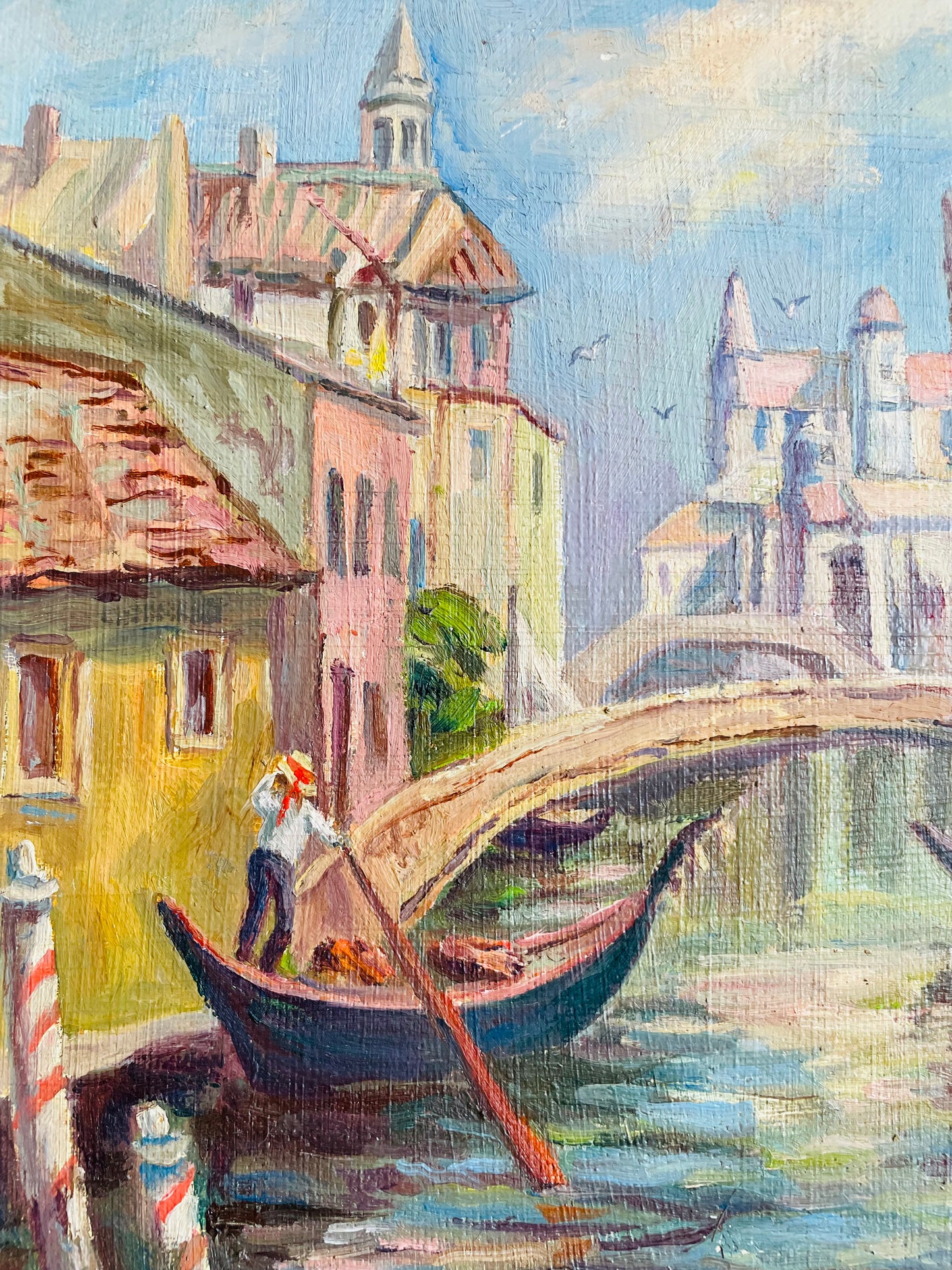 Vintage Original Art Painting Signed by Listed Hamilton Artist Juanita LeBarre Symington - "Venice 1978 Original Sketch"