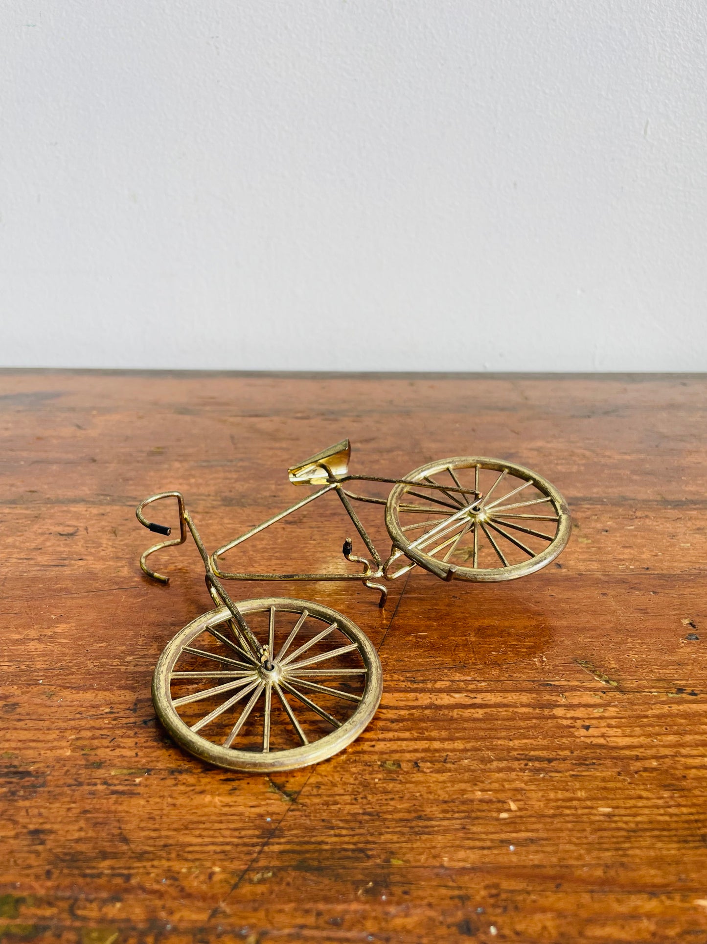 Vintage Mini Brass Bicycle with Kickstand - Perfect Gift for a Bike Rider!