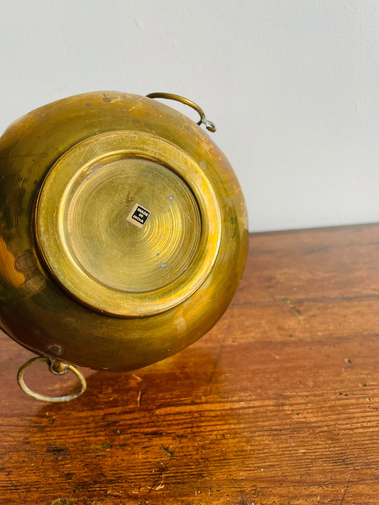 Brass Planter Pot with Lion Head Handles - Made in India