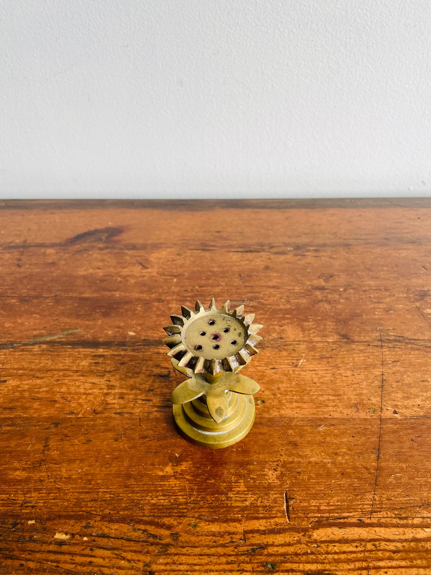 Brass Pedestal Flower Incense Burner