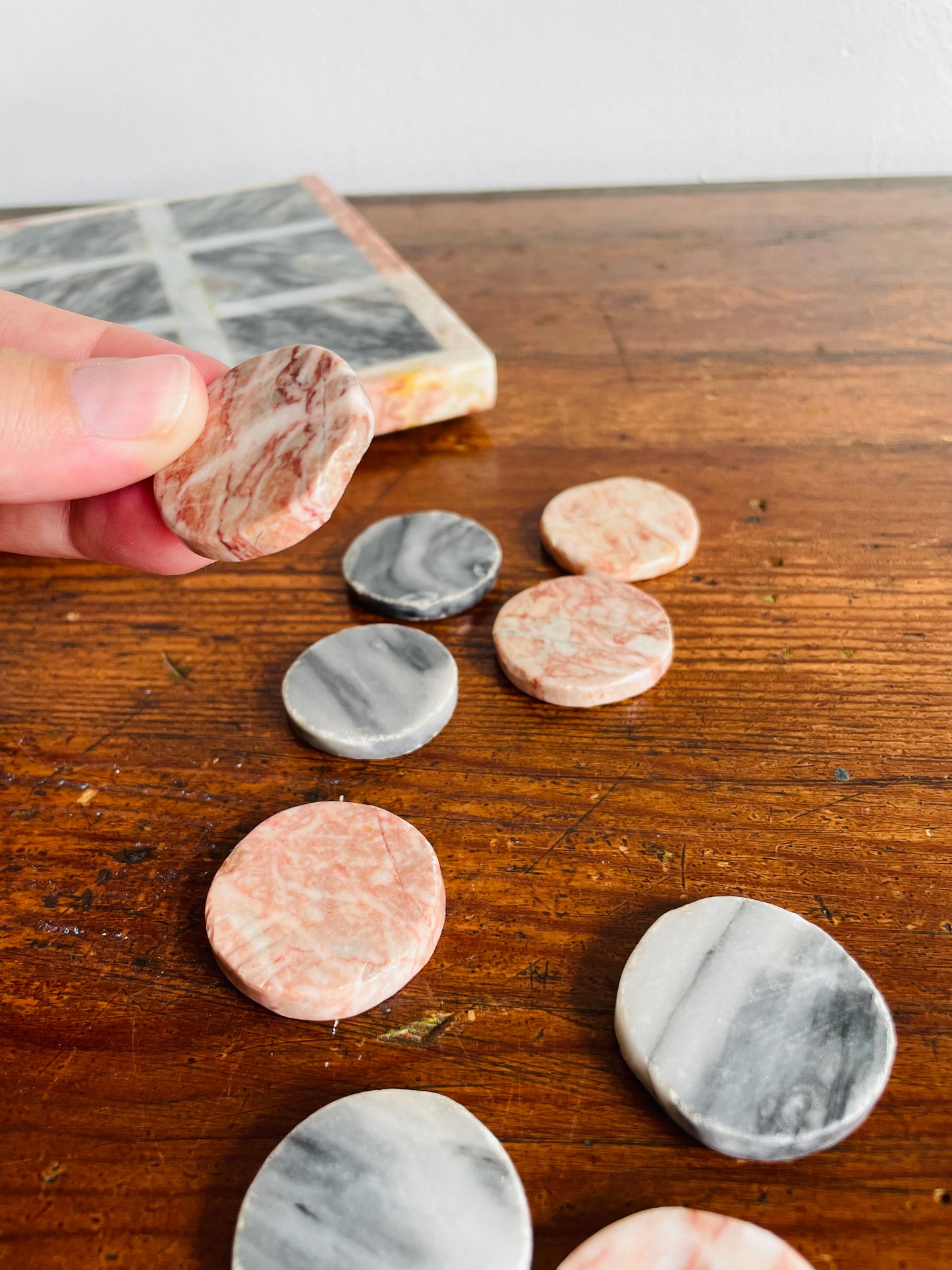 Solid Marble Stone Tic-Tac-Toe Game