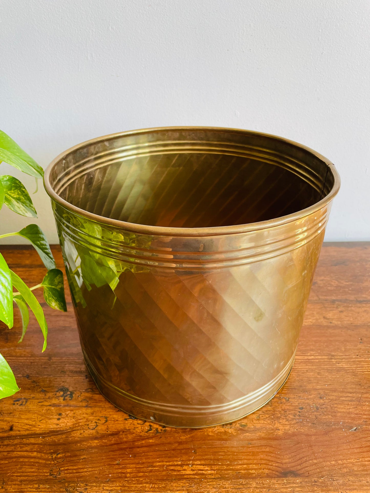 Giant Brass 11" Planter Pot Bucket - Made in India