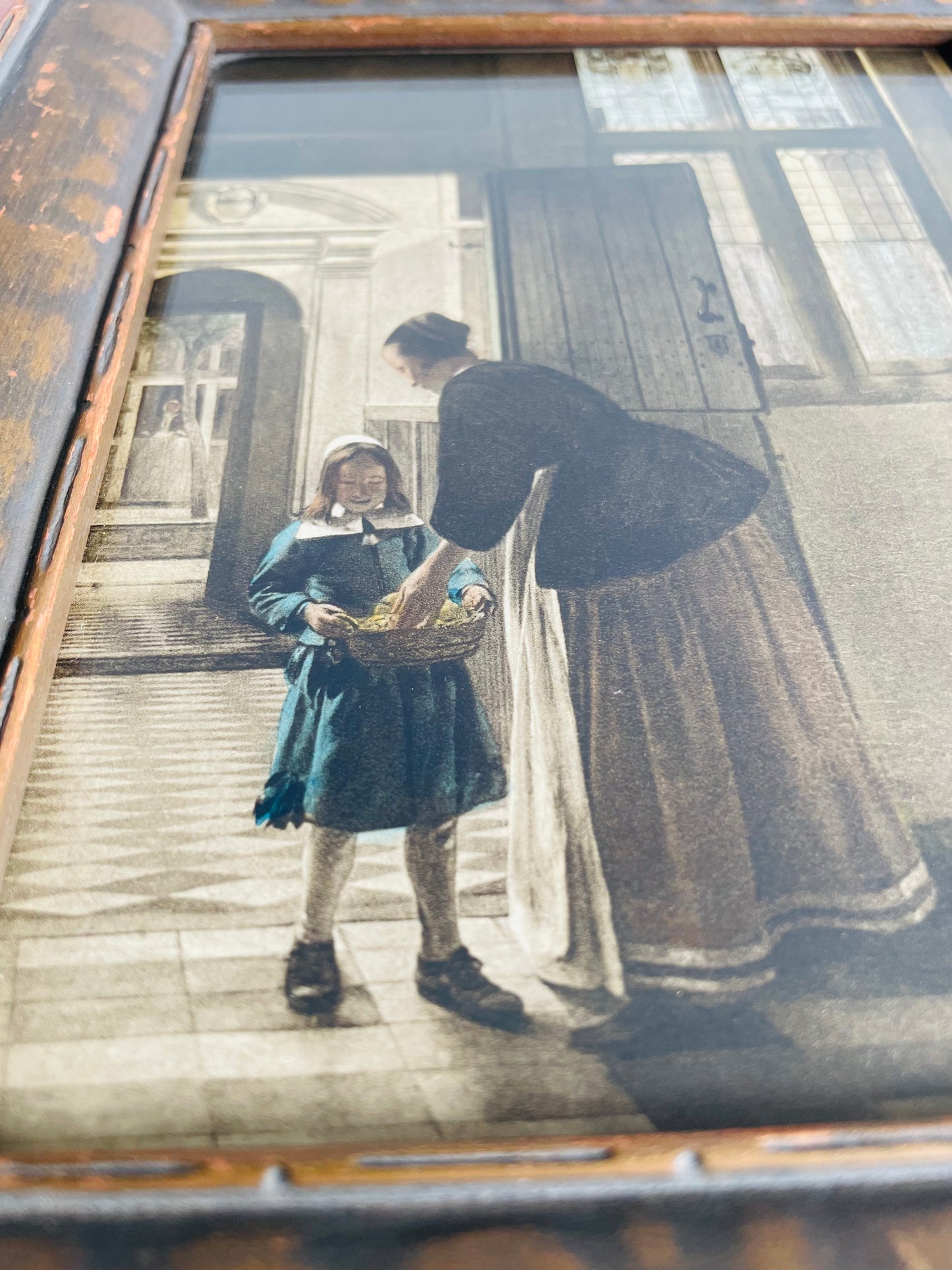 Framed Dutch Painter Pieter de Hooch Print - A Boy Bringing Bread