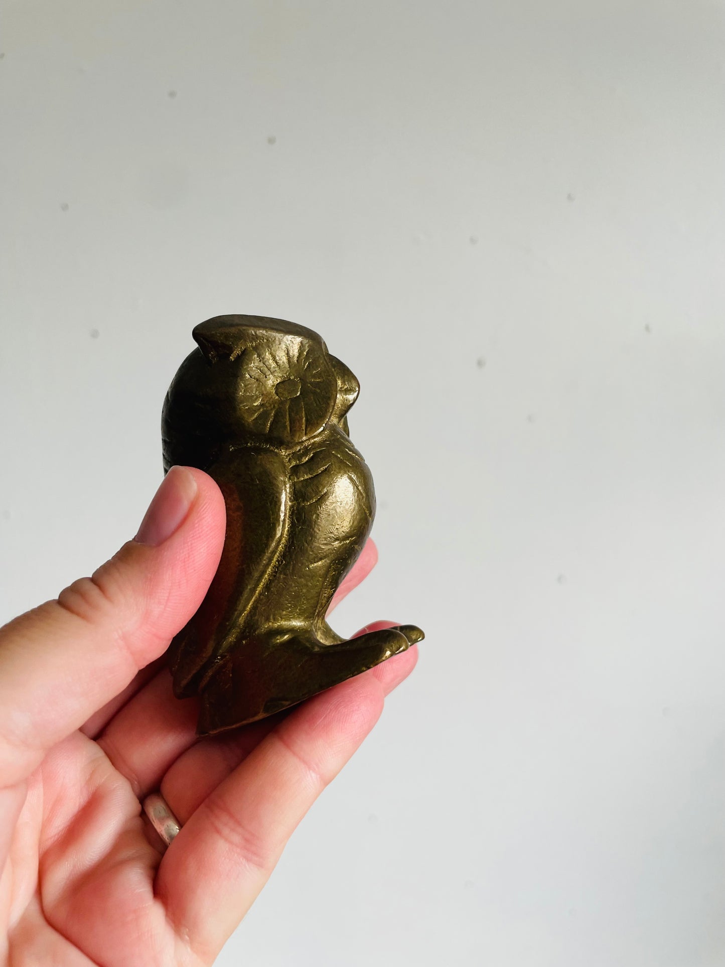 Vintage Solid Brass Owl Figurine - Made in Canada