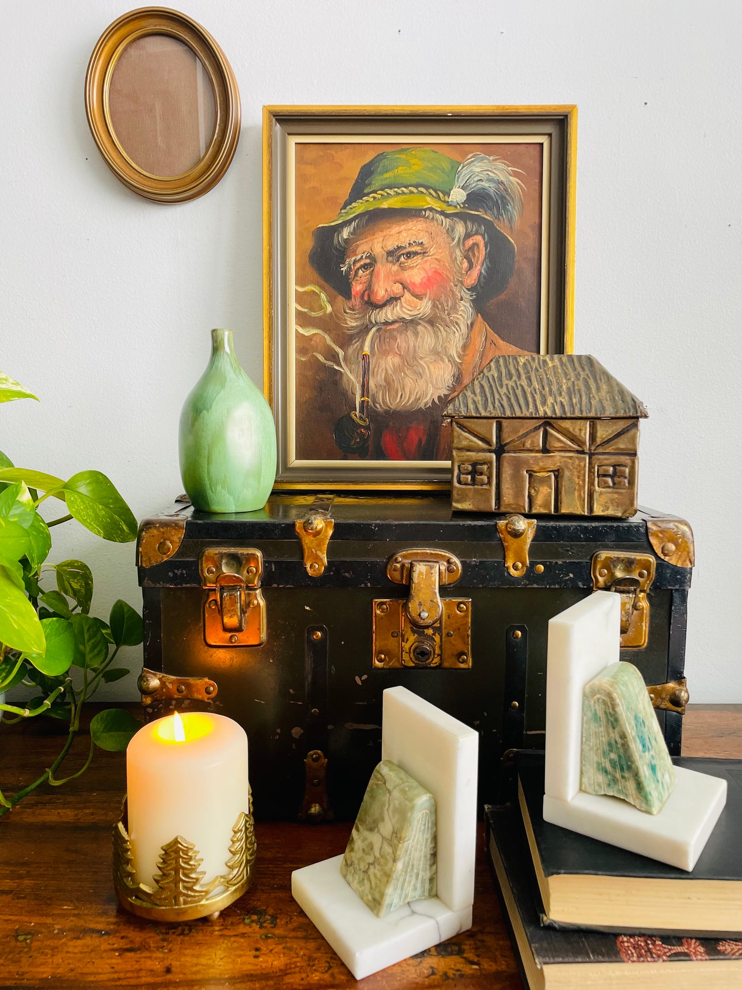 Vintage Mid-Century Modern Huronia Pottery Ltd. Acid Green Glazed Bud Vase - Made in Canada