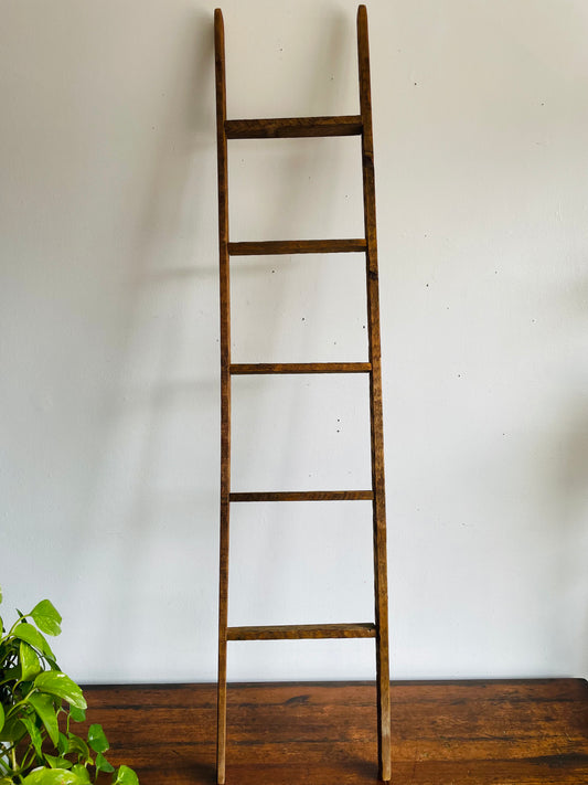 Vintage Narrow 4 Foot Decorative Wood Ladder - Great for Porch Decor, Staging, Scarves, Etc.