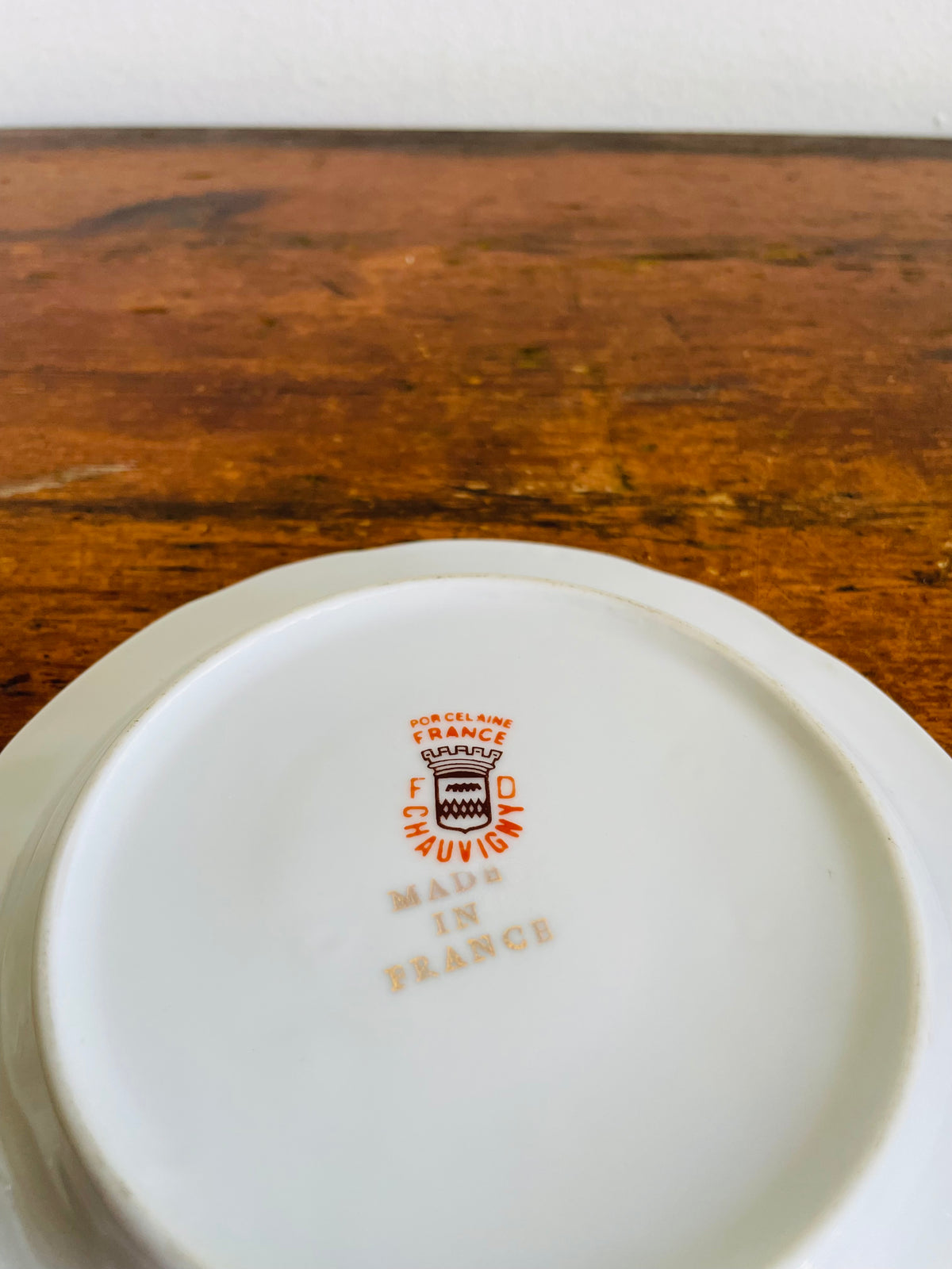 Vintage FD Chauvigny Porcelain Trinket Dish Plate with Pheasant Bird Design - Made in France
