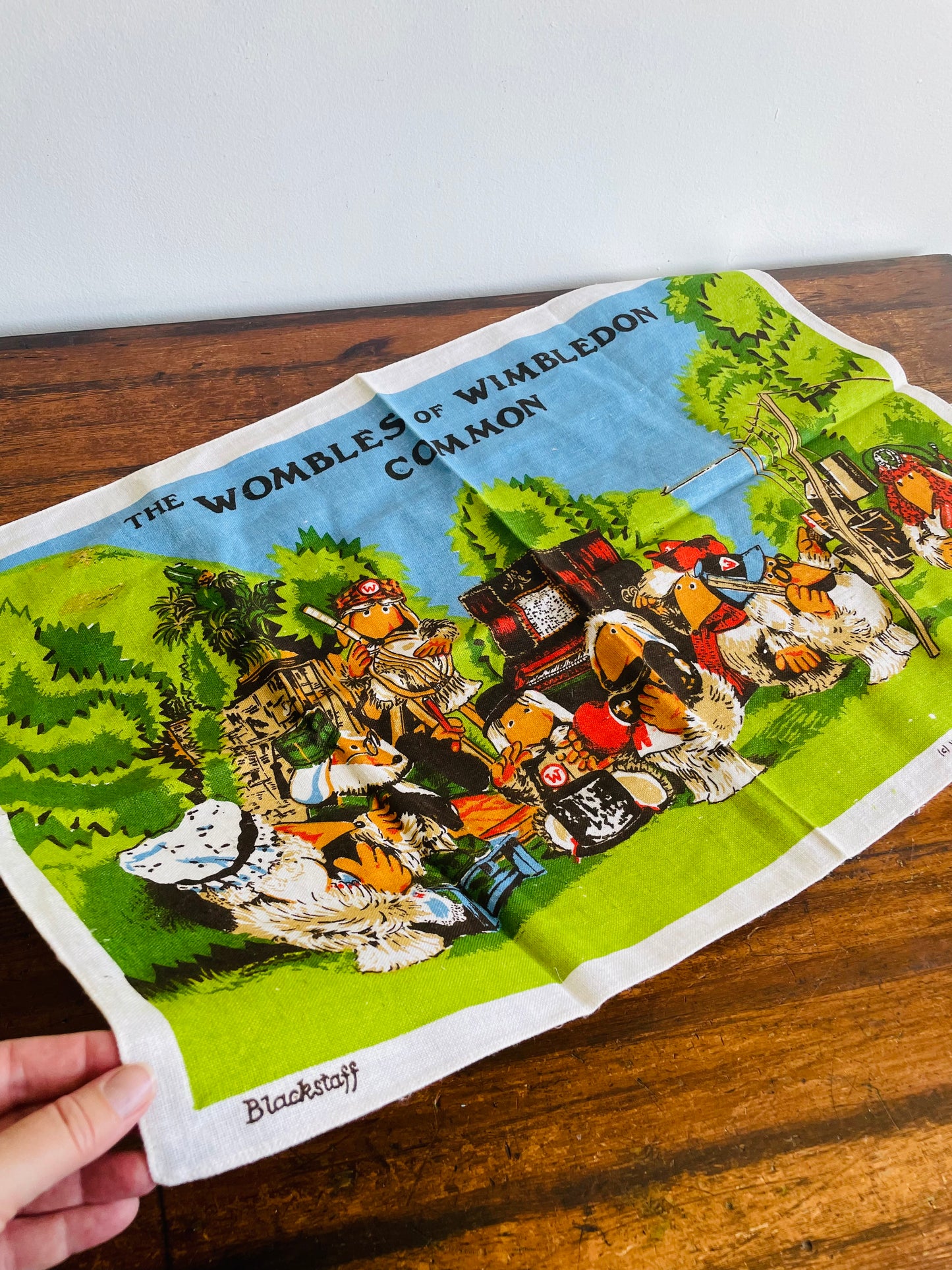 Brand New Vintage Blackstaff Linen Tea Towel - The Wombles of Wimbledon Common - Based on BBC TV Series "The Wombles"