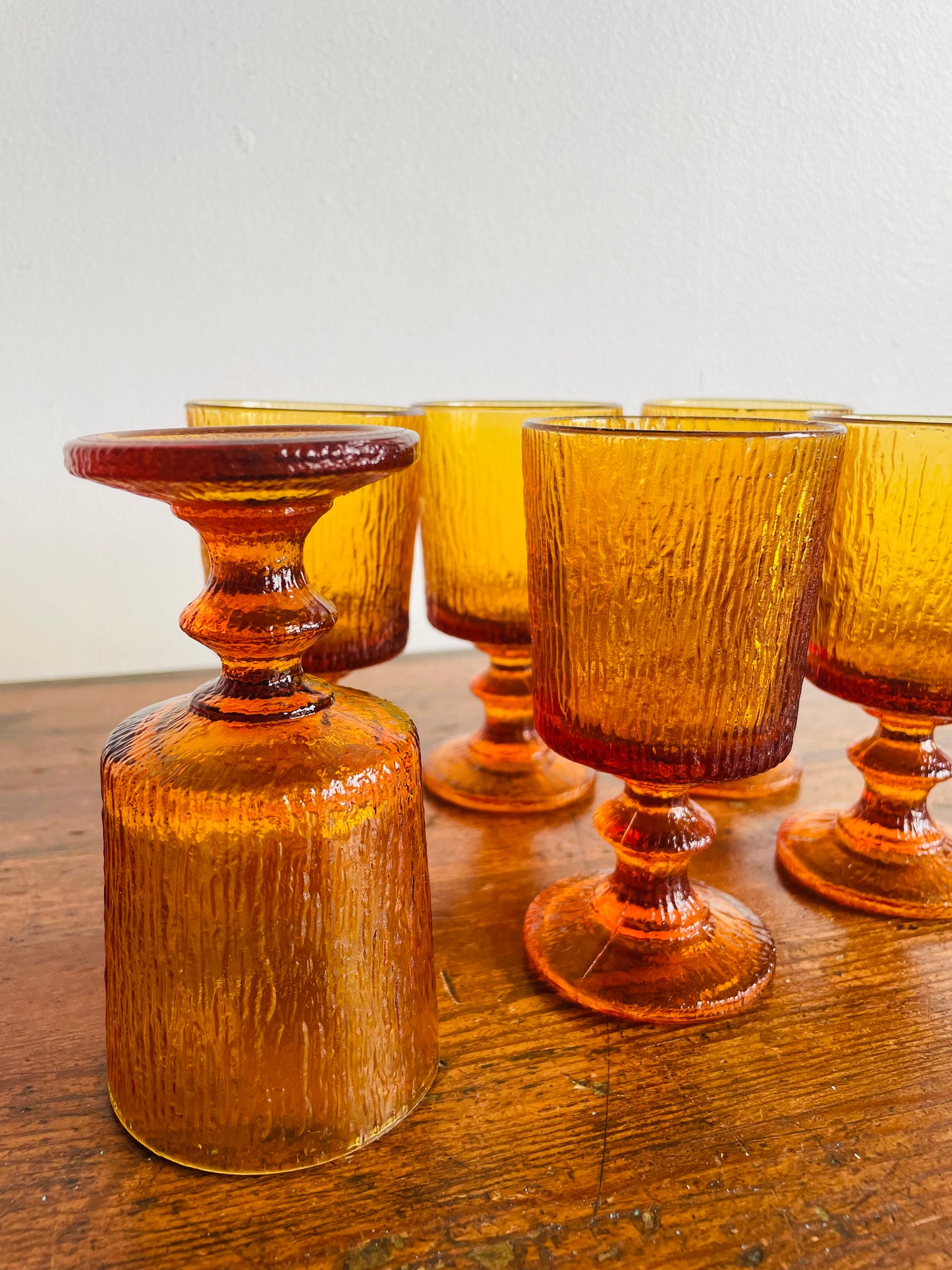 Ravenhead Siesta Amber Glass 4.75" Goblets - Set of 6