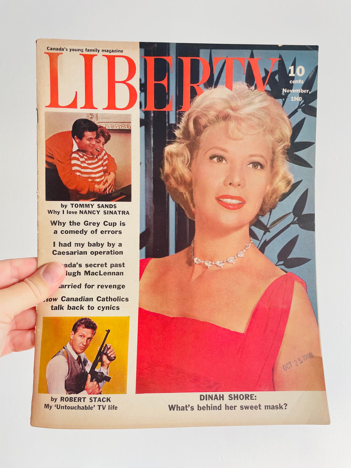 Liberty Magazine - Dinah Shore on Cover - November 1960