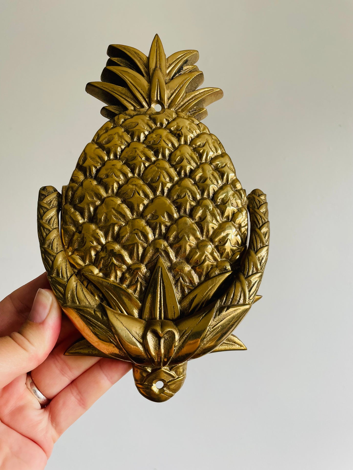 Heavy Brass Pineapple Door Knocker - Granberry Unlimited - Made in Taiwan