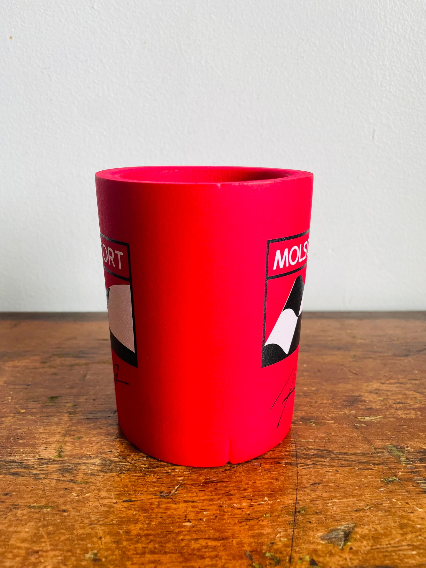 Vintage Molson Export Racing Red Drink Sleeve Cozy / Koozie - Insulated Can Holder - Arctic Kup Brand Made in Canada