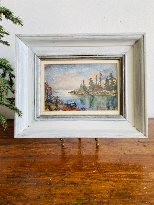 Vintage Original Art Watercolour Painting Picture - "Door County Evening" - Wisconsin - Artist Signed