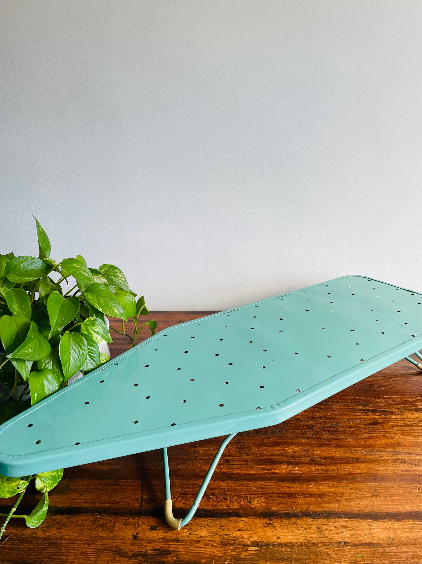 Portable Tabletop Turquoise Enamelled Metal Ironing Board #2 - Meyer-Bilt Products Made in Chicago USA