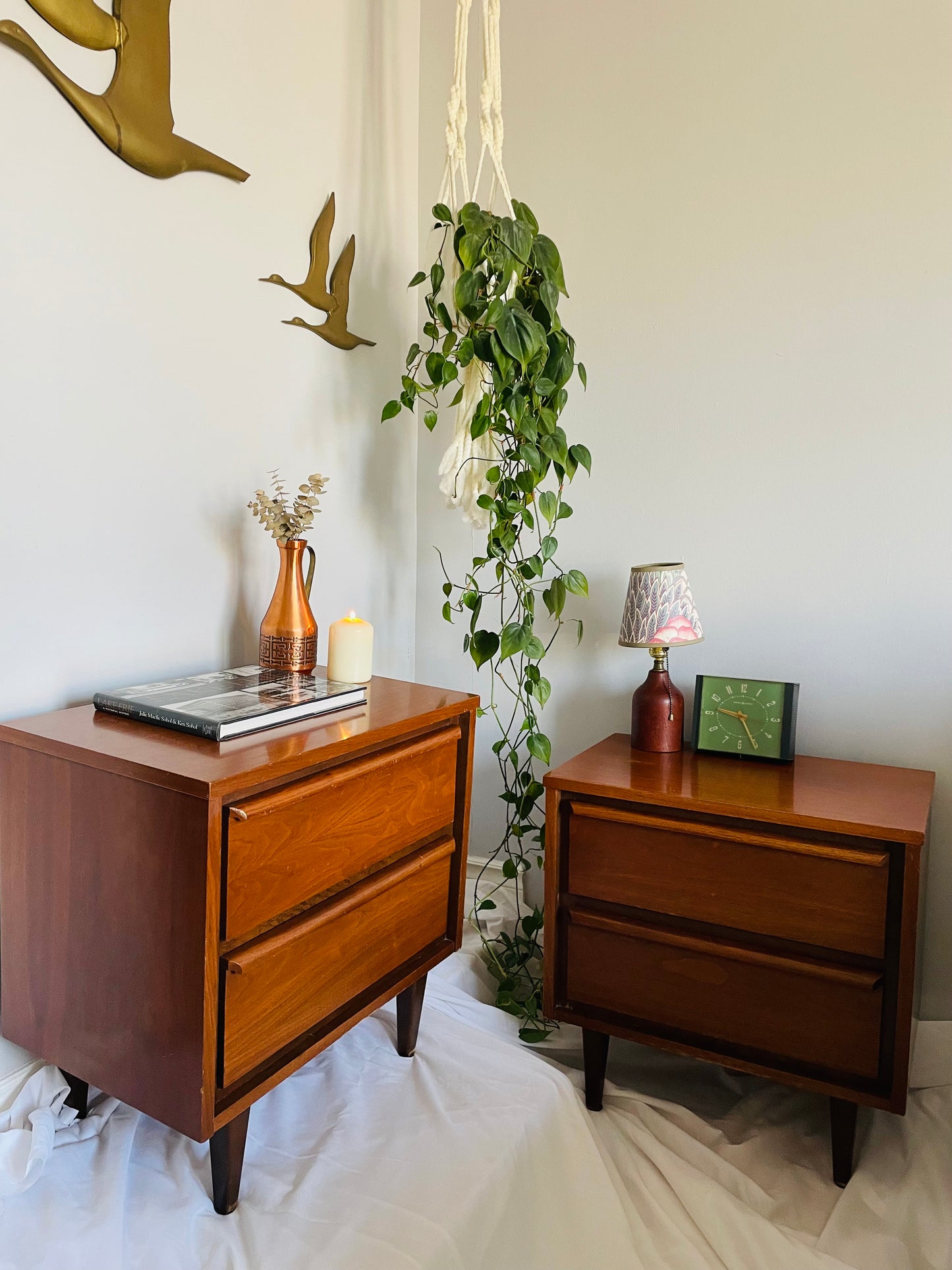 Small Mid-Century Modern Teak Wood Table Lamp