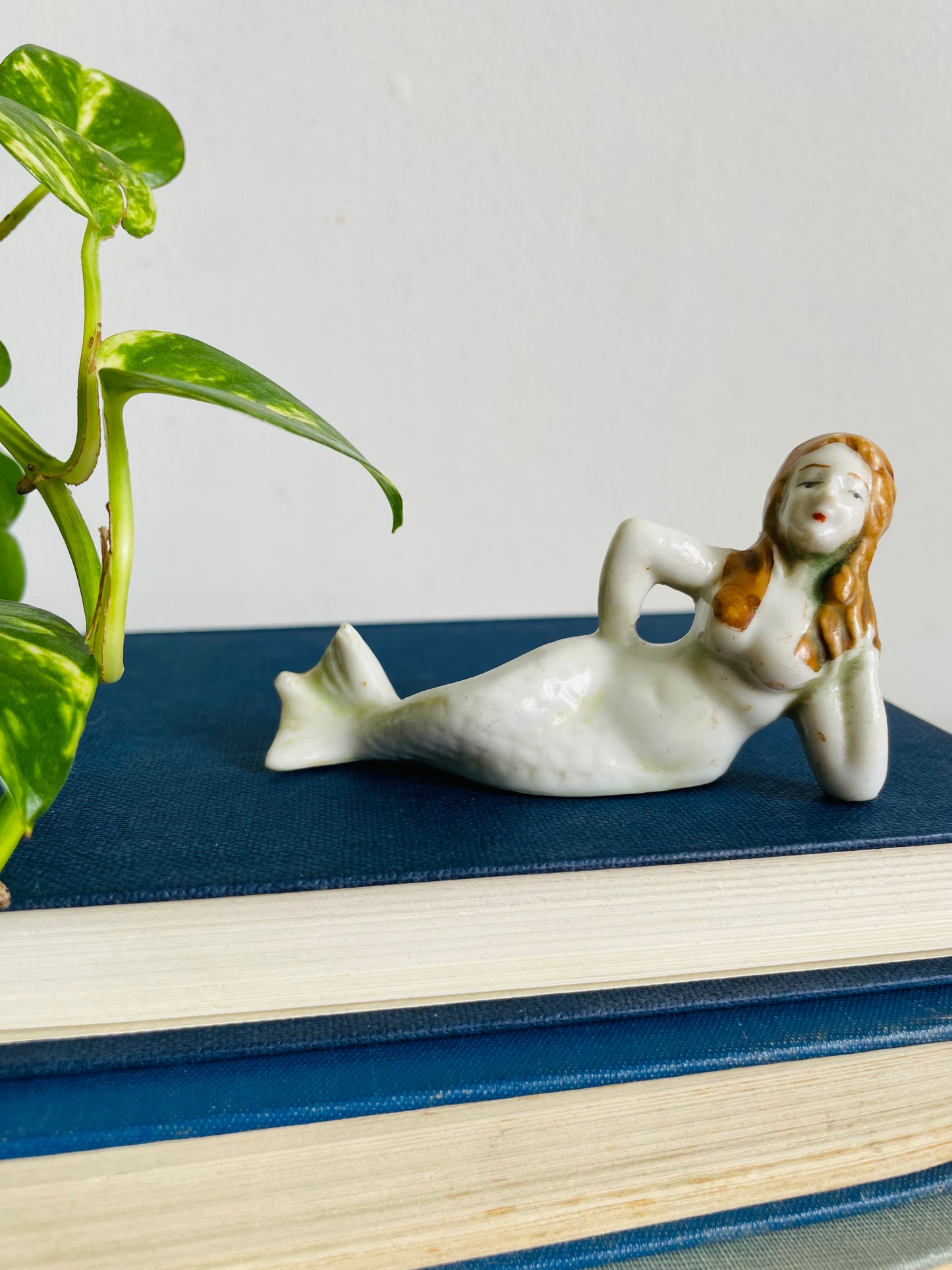 Vintage Reclining Mermaid Figurine - Made in Japan