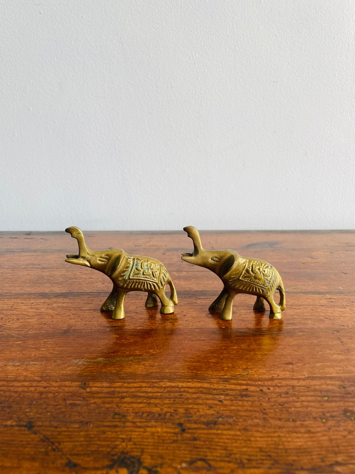 Brass Elephant Figurine Bottle Openers - Set of 2