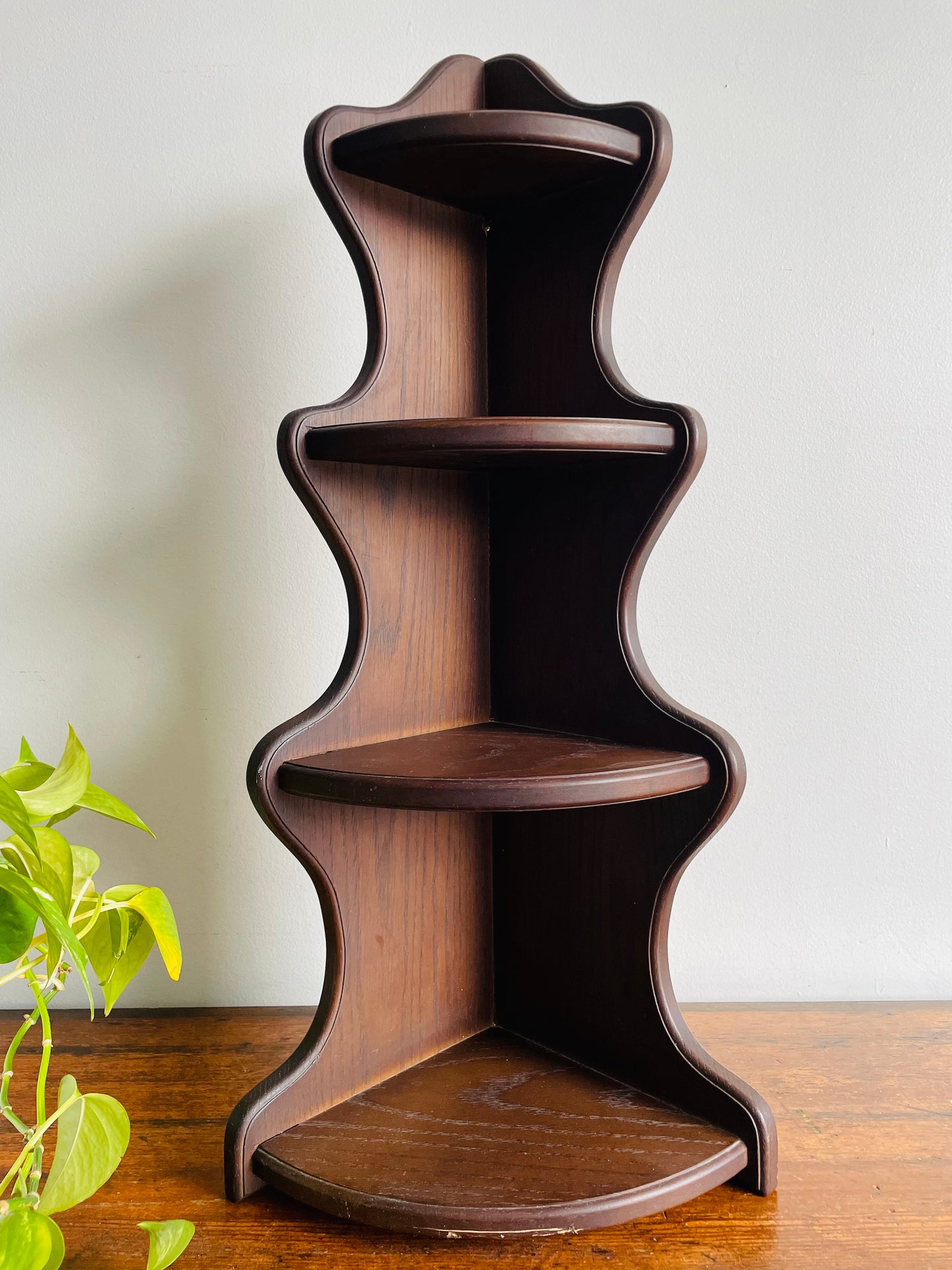 Solid Wood Standing Corner Shelf - Great for Knickknacks or Market Display!