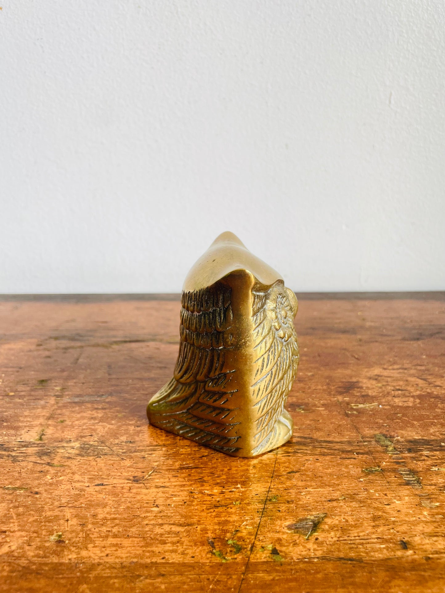 Vintage 3" Tall Solid Brass Owl Figurine - Made in Korea