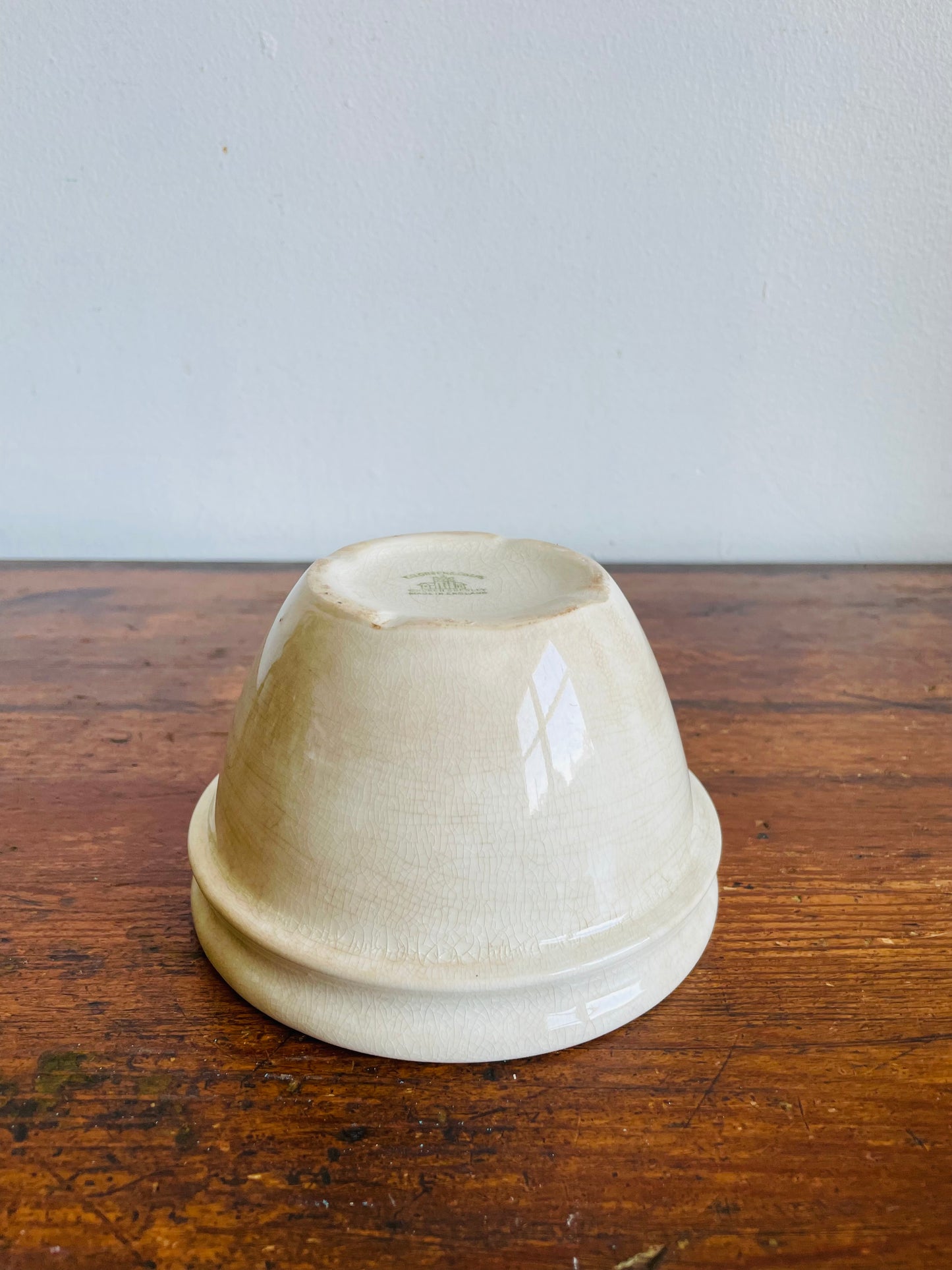 Vintage Crazed Patina White Pudding Bowl - Church Gresley England - T. G. Green & Co.