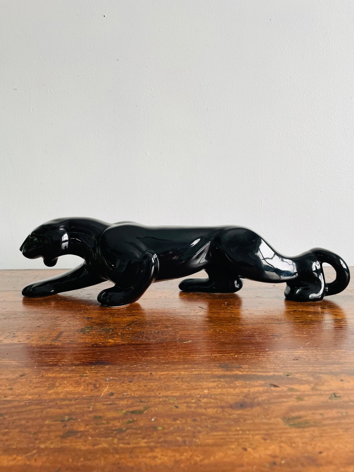 Mid-Century 18" Prowling Black Panther Statue - Royal Hickman Haeger Style