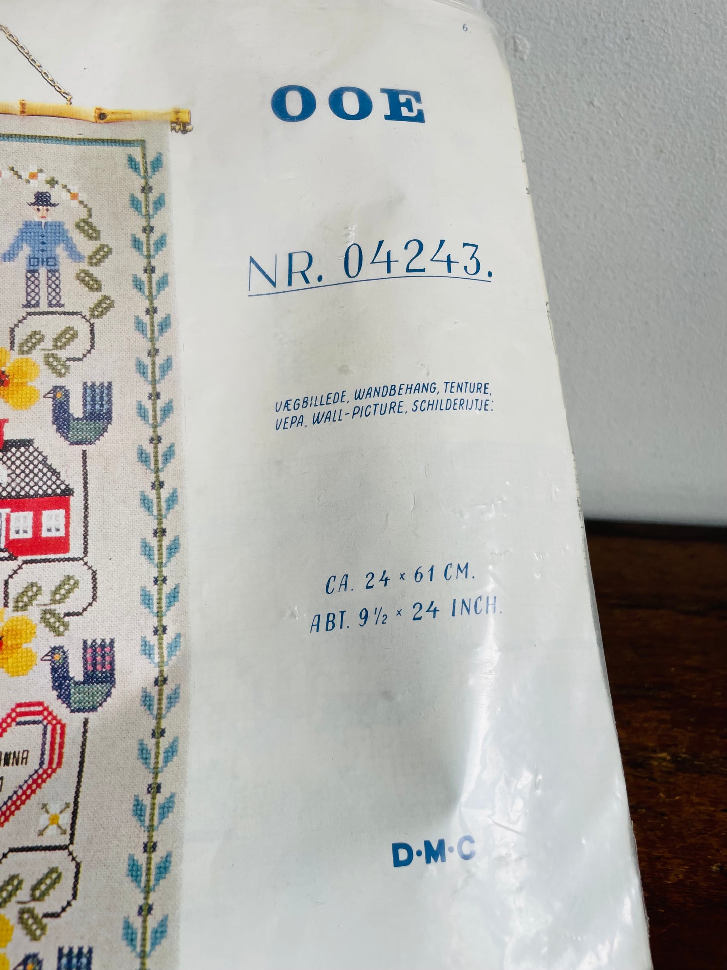Vintage 1970s OOE Oehlenschläger Danish Bell Pull Cross Stitch Embroidery Kit - Model Number 04243 - Scandinavian Style - Made in Denmark