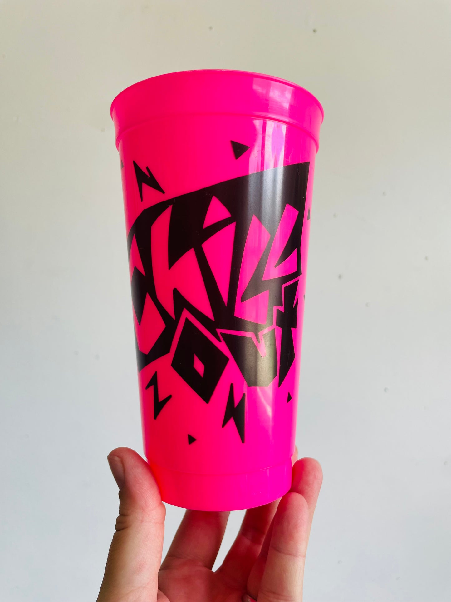 Vintage 1990s Frozen Coke Collectibles CHILL OUT Hot Pink Plastic Drink Tumbler Cup - Made in Canada