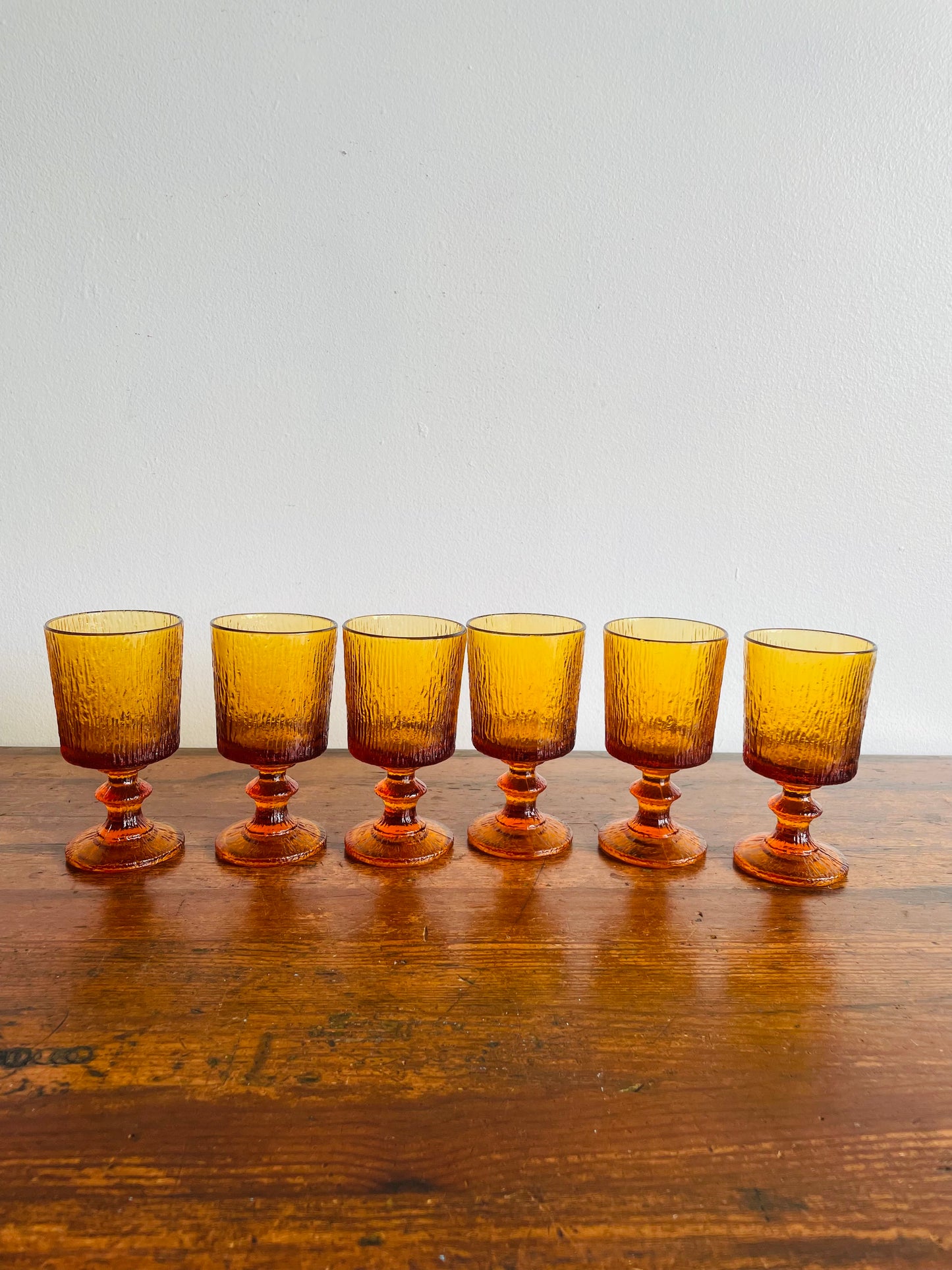 Ravenhead Siesta Amber Glass 4.75" Goblets - Set of 6