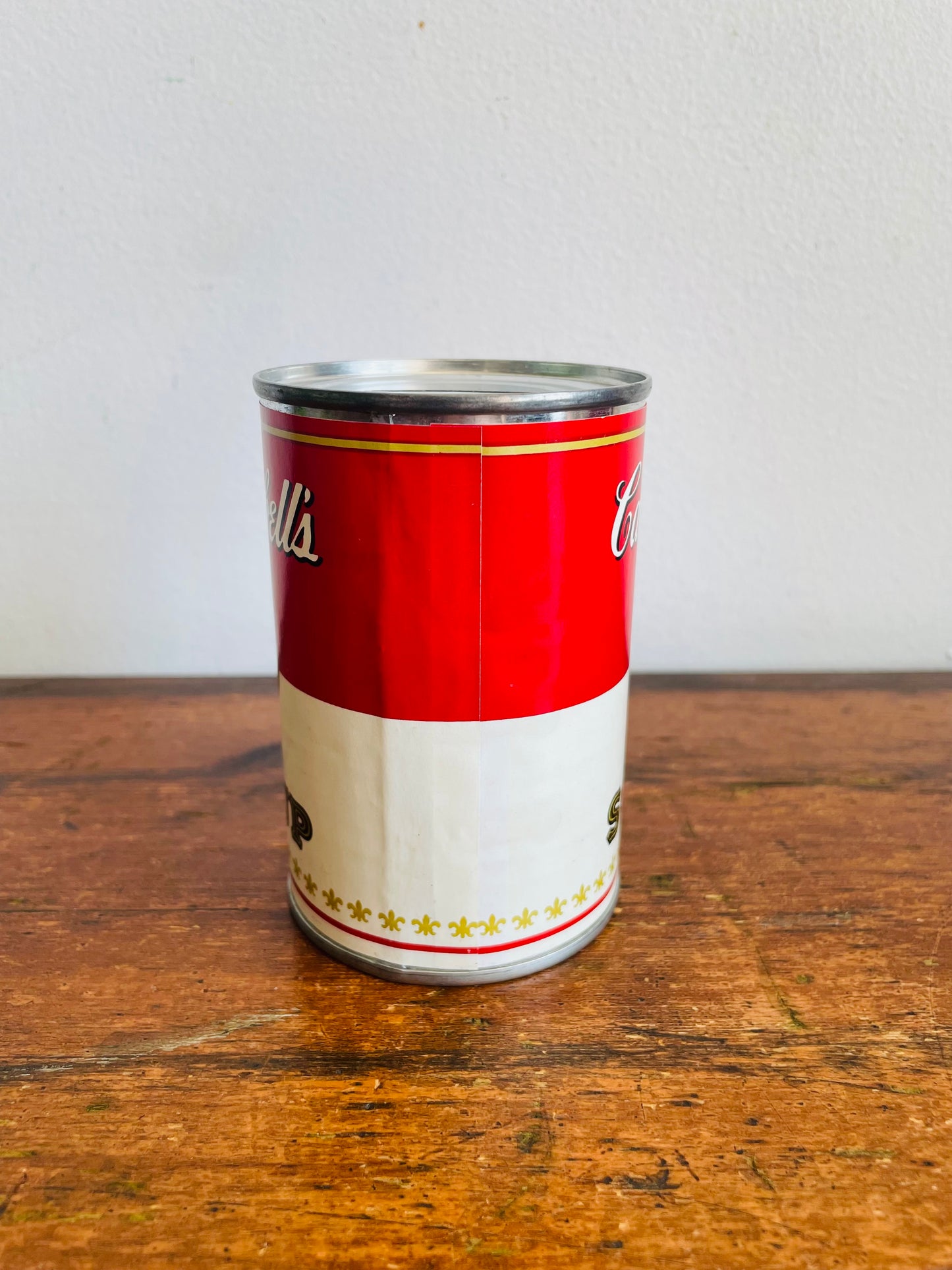 Vintage Campbell's Soup Tin Can Coin Money Piggy Bank - Fun Marketing Advertising