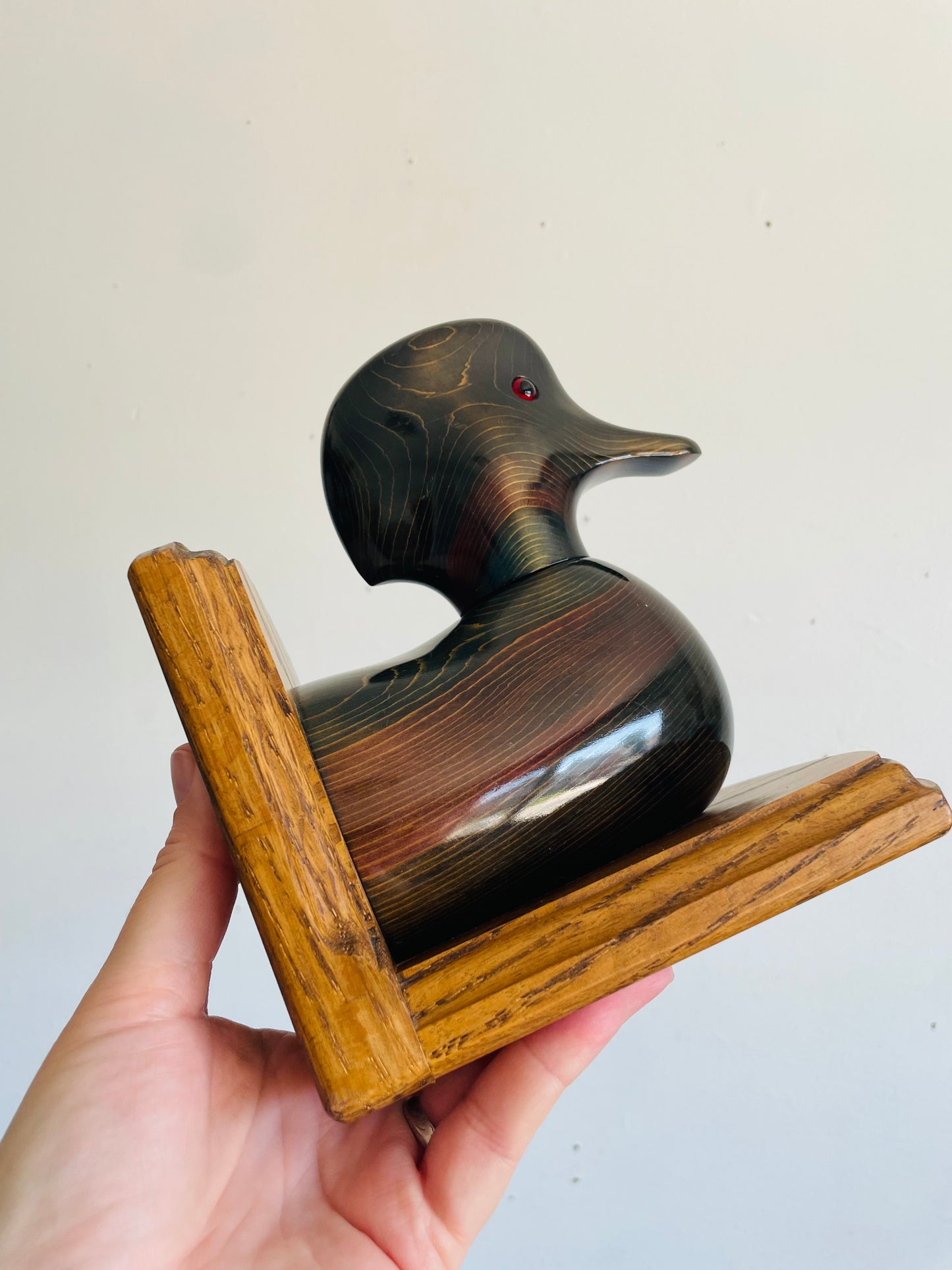 Vintage Bundy & Company Wood Duck Decoy Bookends - Set of 2