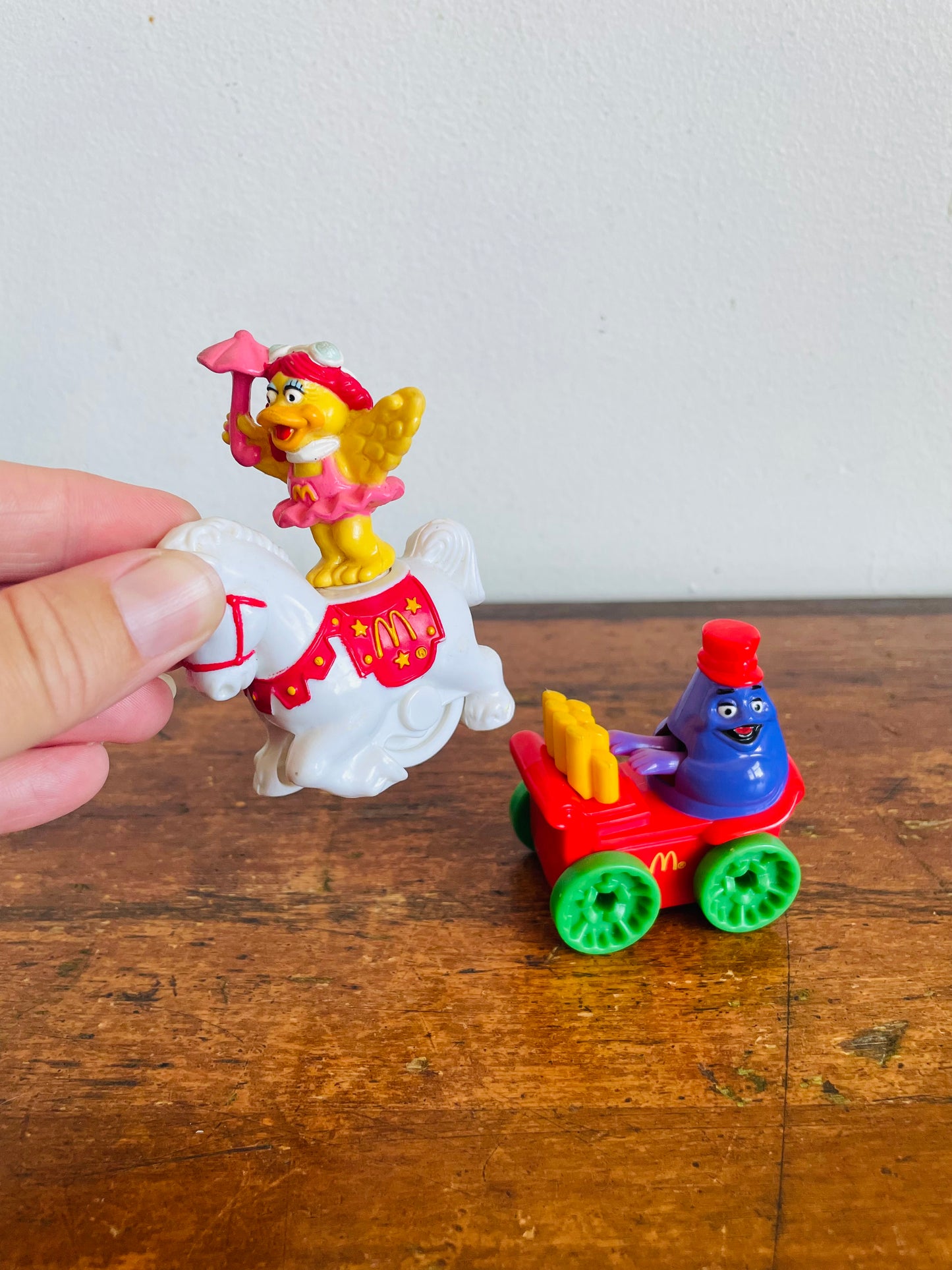 Vintage 1989 McDonald's Happy Meal Toy Bundle - Circus Parade Series - Birdie the Early Bird & Grimace