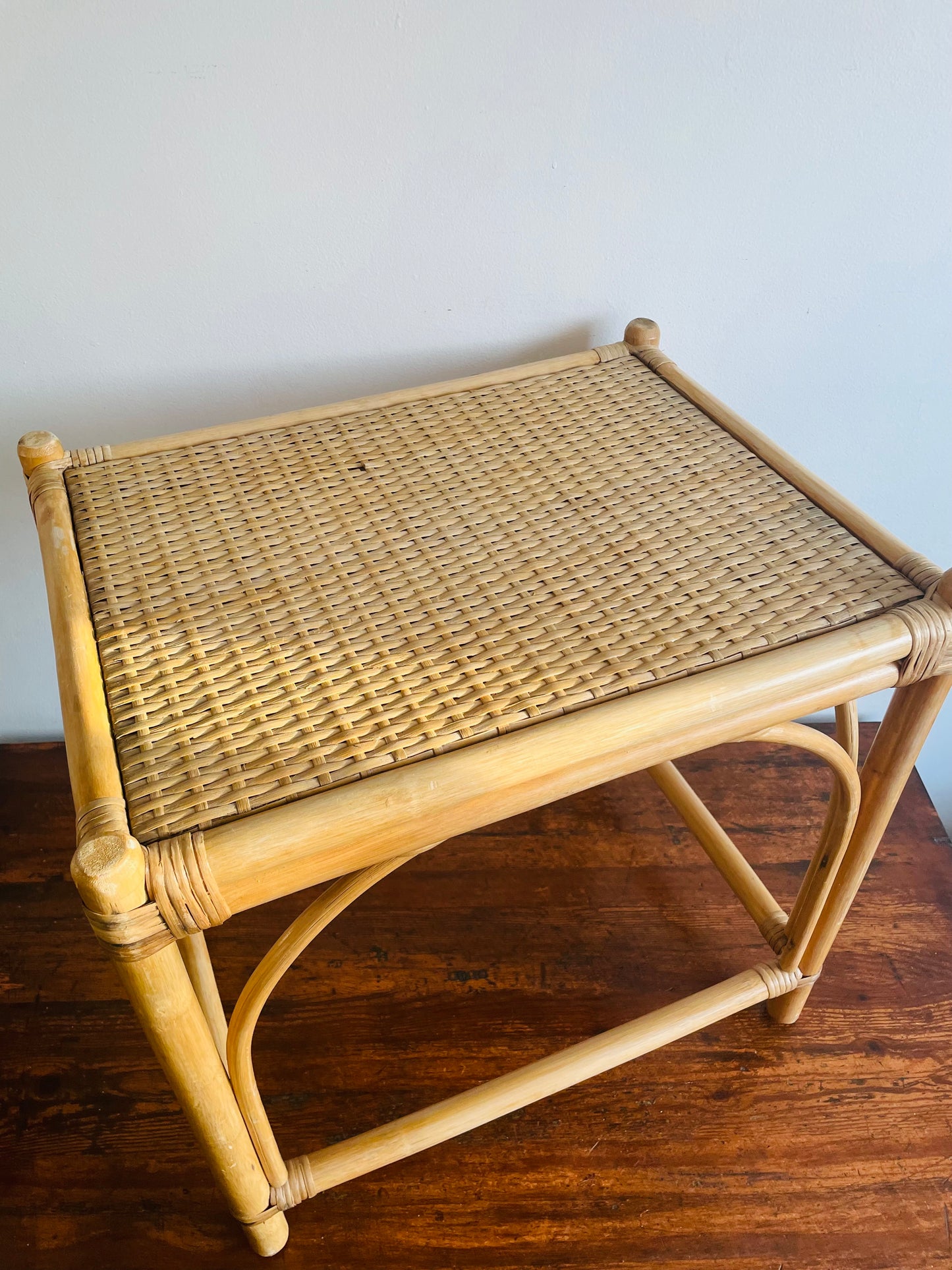 Rattan Wood Side Table