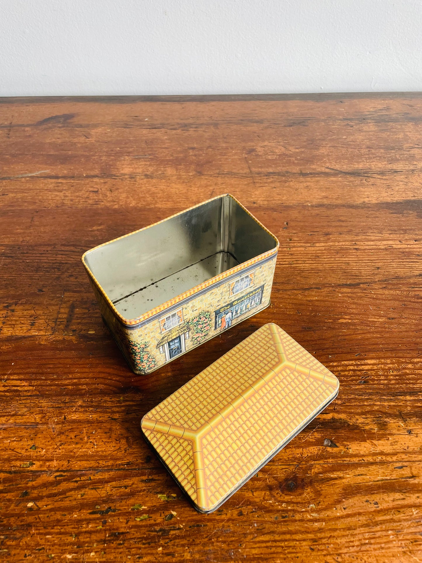 The Sweetshop Country Store Shaped Tin with Lid - The Tin Box Company Designed by Daher - Made in England