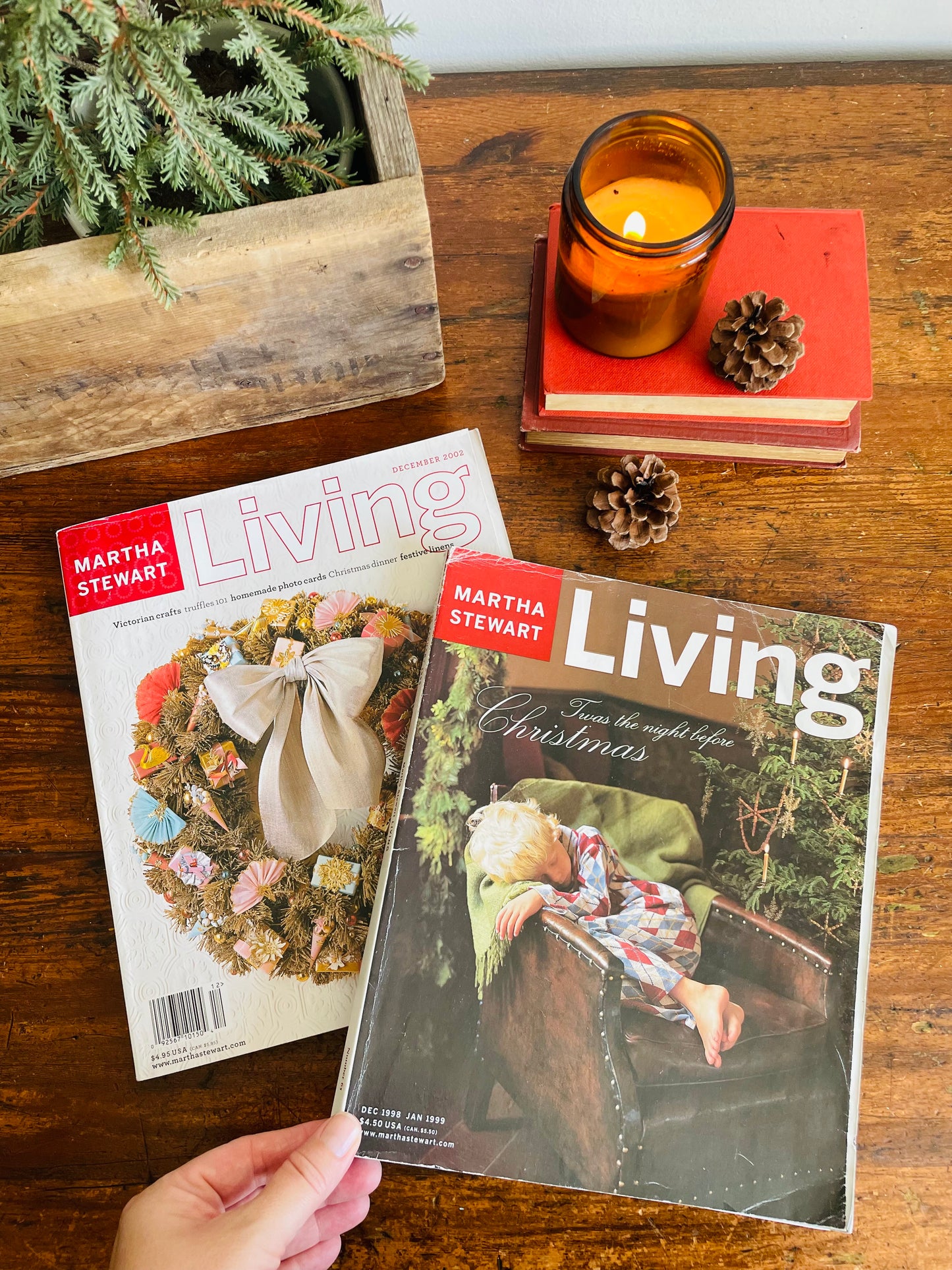 Vintage Collection of Martha Stewart Living Christmas Magazines - December 1998 & 2002  - Set of 2