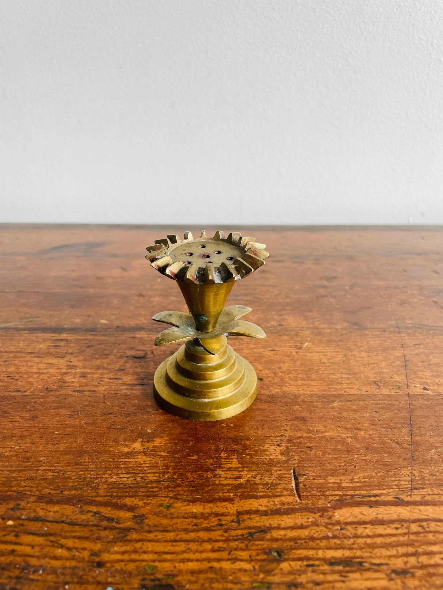 Brass Pedestal Flower Incense Burner