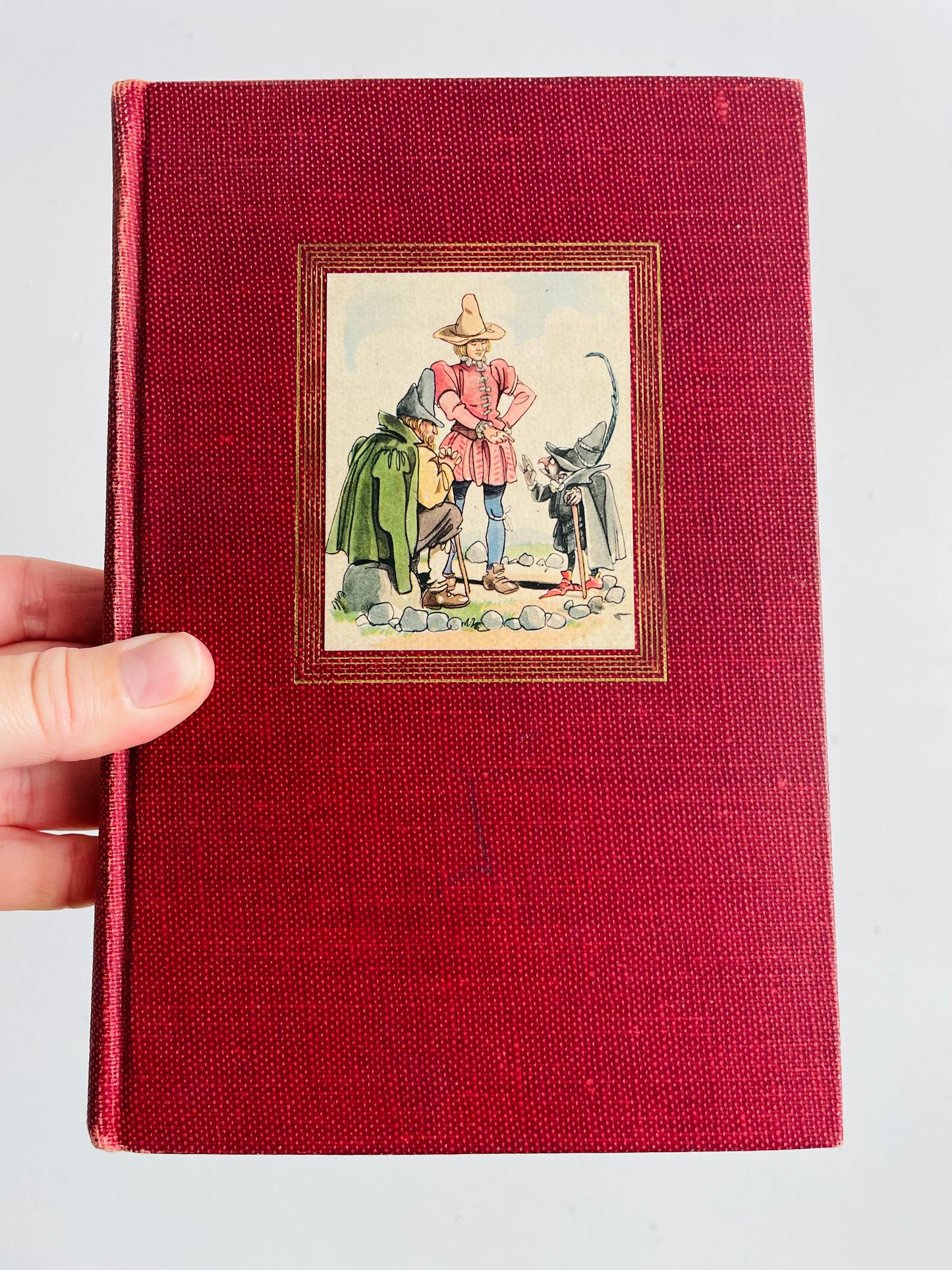 Vintage Grimms' Fairy Tales Hardcover Book in Cardboard Sleeve Holder - Illustrated by Fritz Kredel (1945)