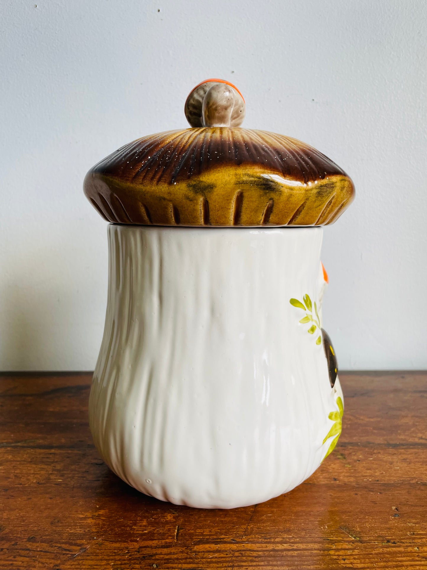Vintage Large Laurentian Pottery Merry Mushroom Kitchen Canister Jar with Lid #1 - Made in Canada
