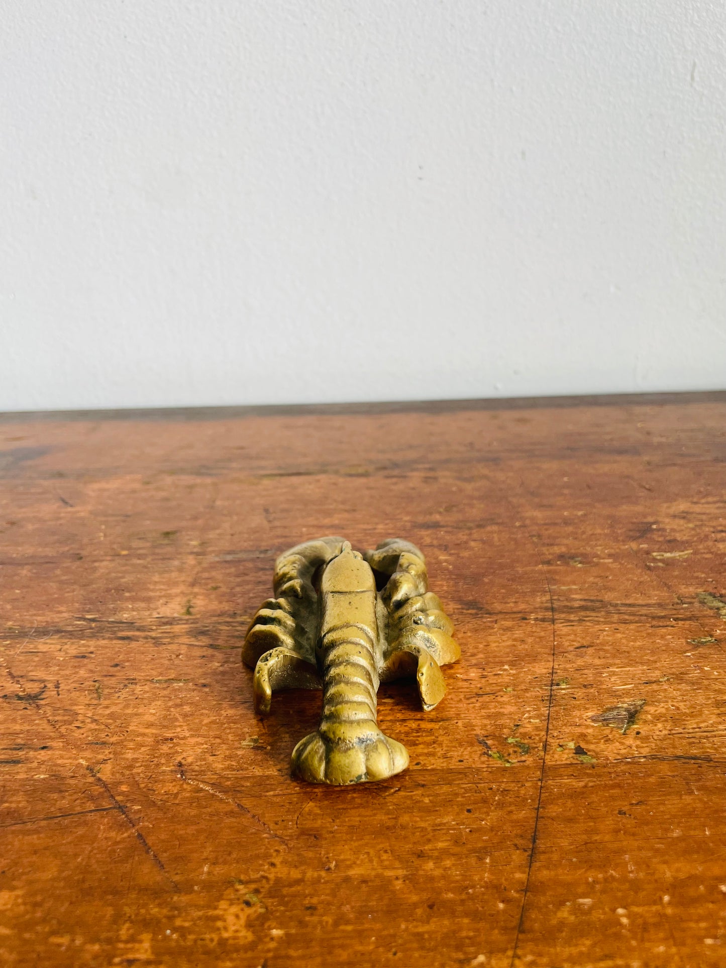 Vintage Solid Brass Lobster Paperweight Figurine