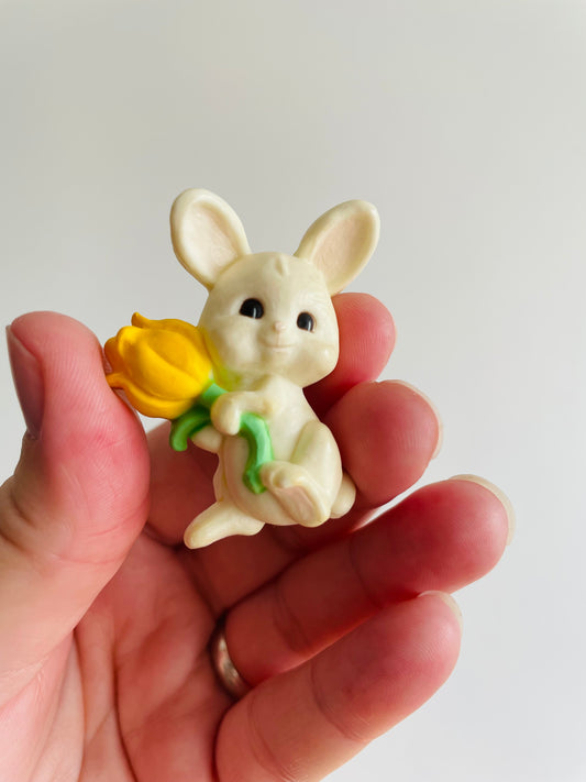 Easter Holiday Pin - Bunny with Yellow Tulip - Hallmark Cards
