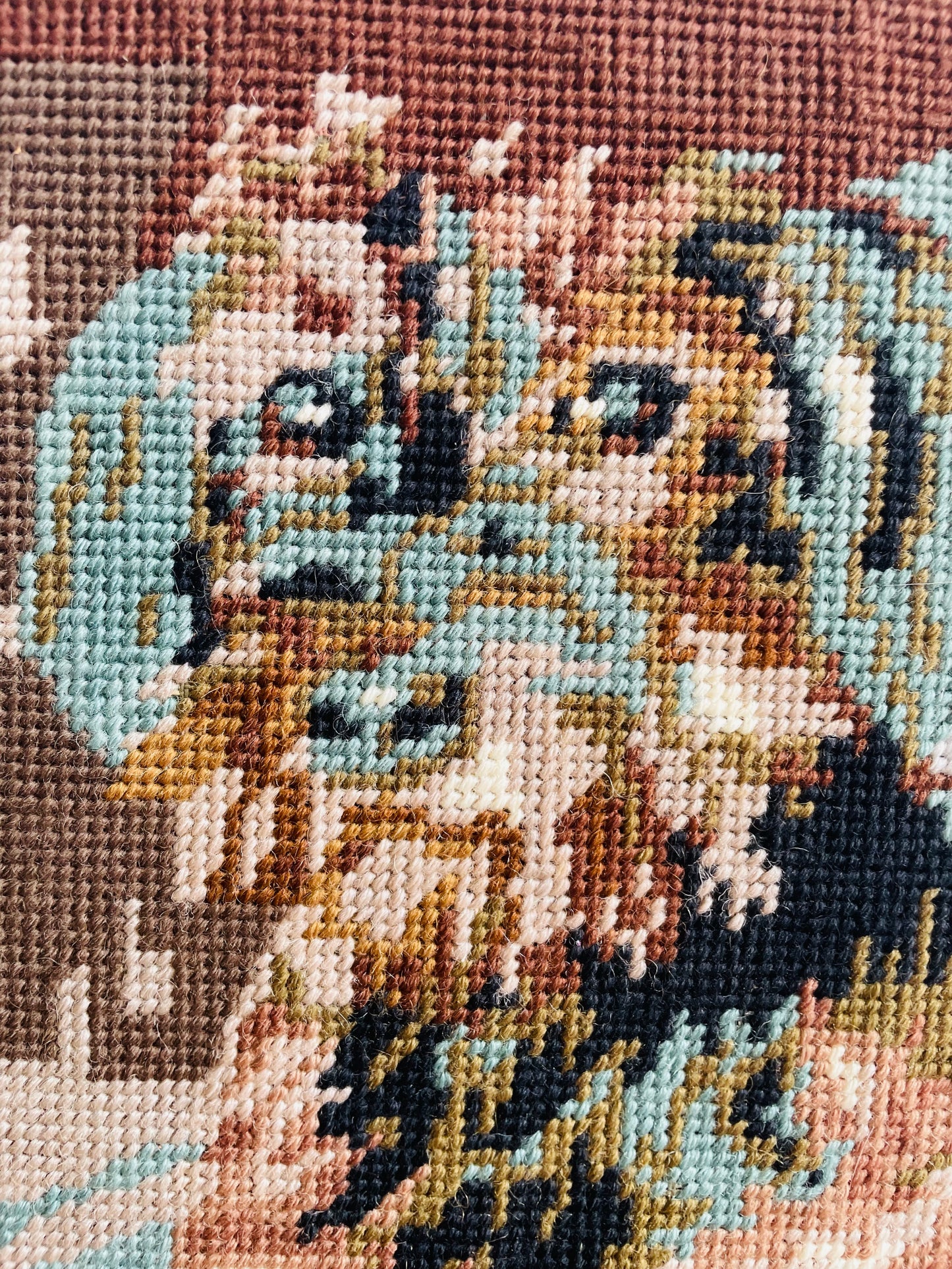 Needlepoint Embroidery Picture of Dachshund Dog