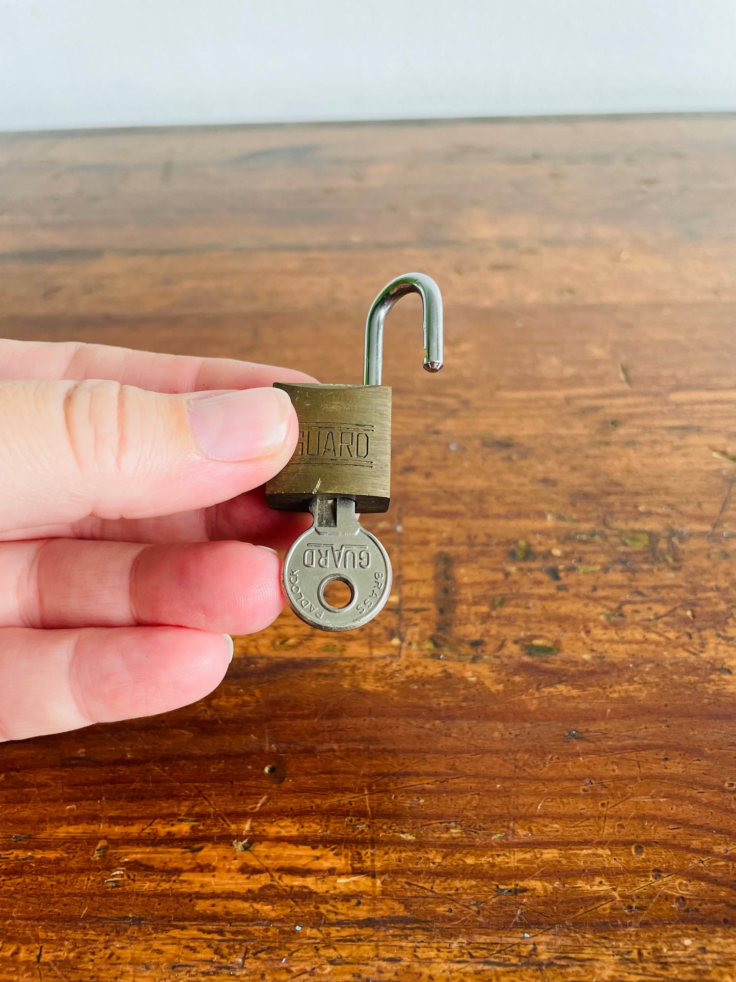 Miniature Guard Brass Padlock with Key