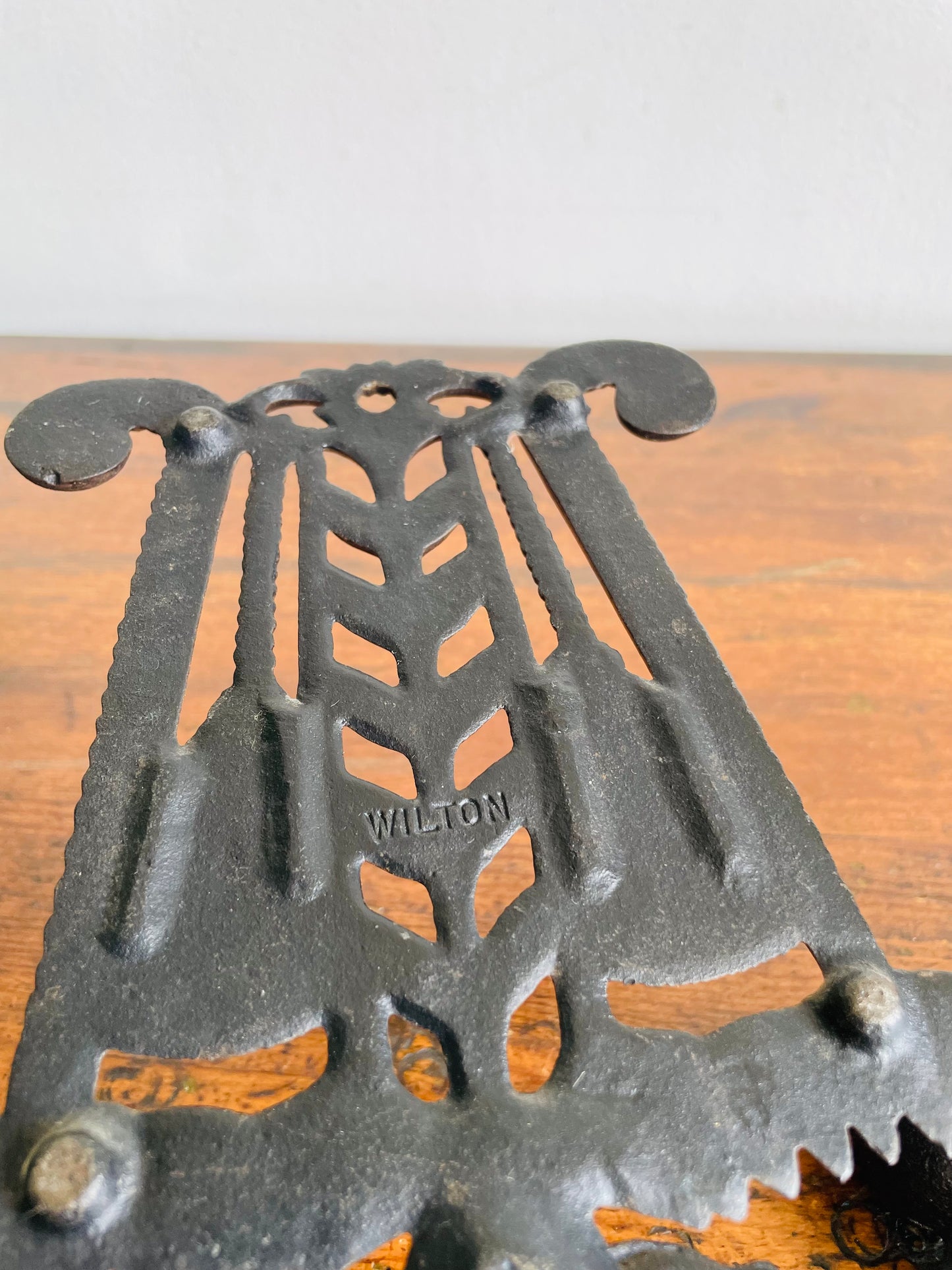 Vintage Wilton Cast Iron Double Candle Holder Wall Hanging Sconces - Set of 2