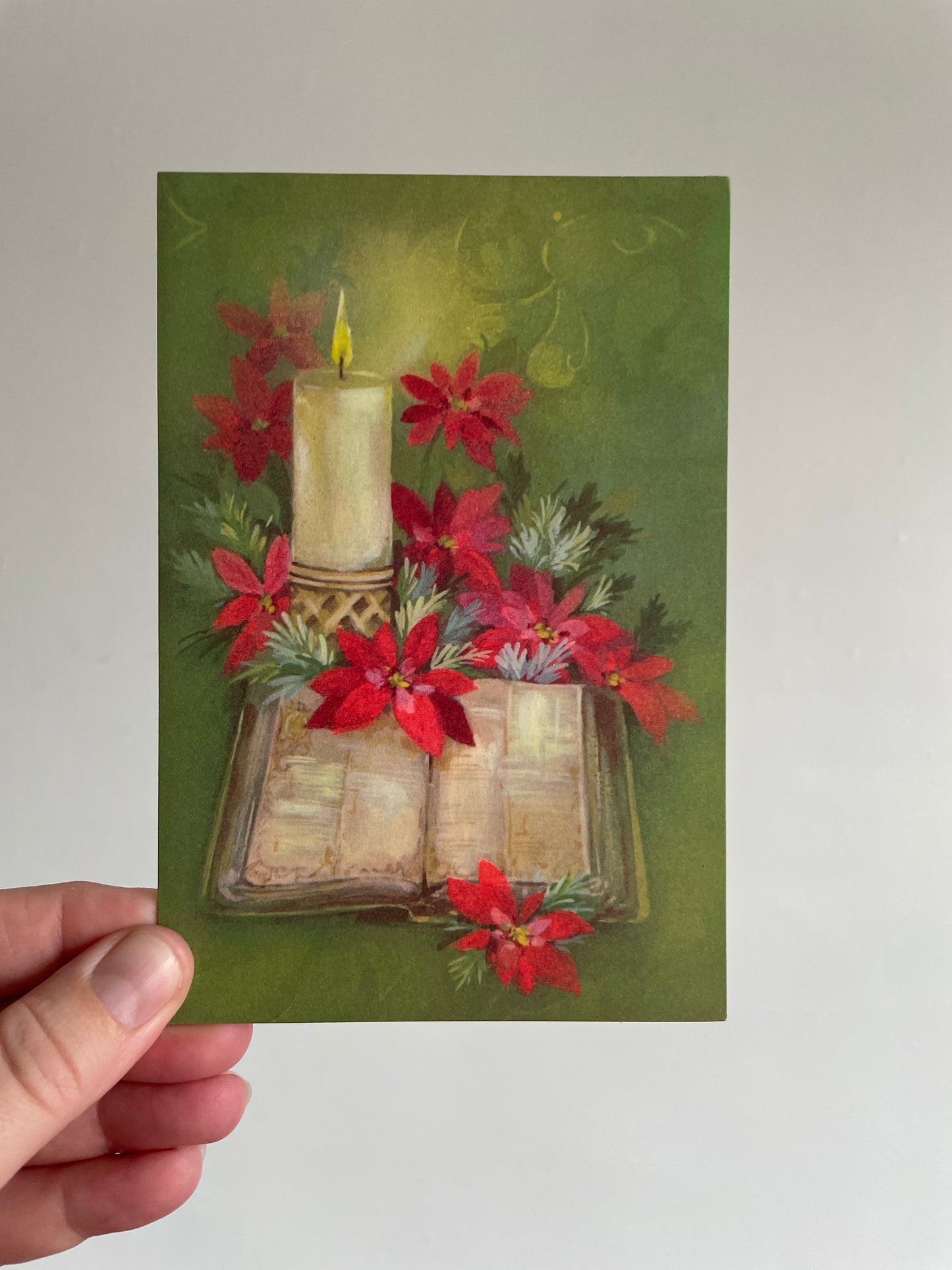 Hallmark Made in Toronto Christmas Greeting Cards with Poinsettia Flowers - Set of 5 with Envelopes